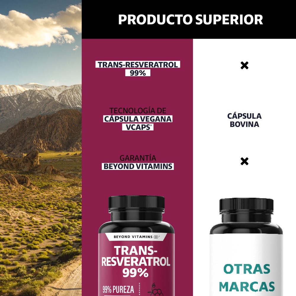 Foto 4 pulgar | Suplemento Alimenticio Trans Resveratrol Con Calcio Beyond Vitamins 60 Cápsulas