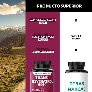Foto 3 | Suplemento Alimenticio Trans Resveratrol Con Calcio Beyond Vitamins 60 Cápsulas