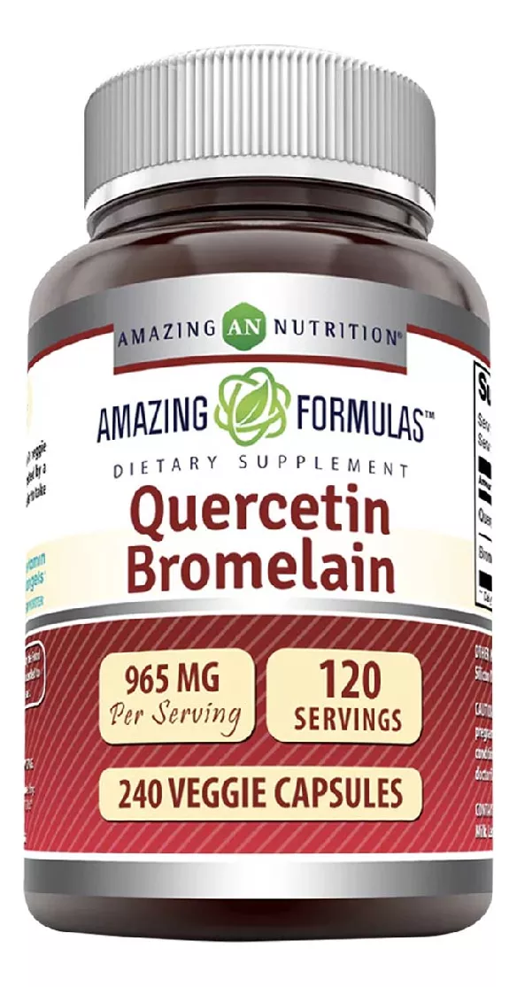 Amazing Formulas Quercetin + Bromelain Antioxidante 240 Cápsulas