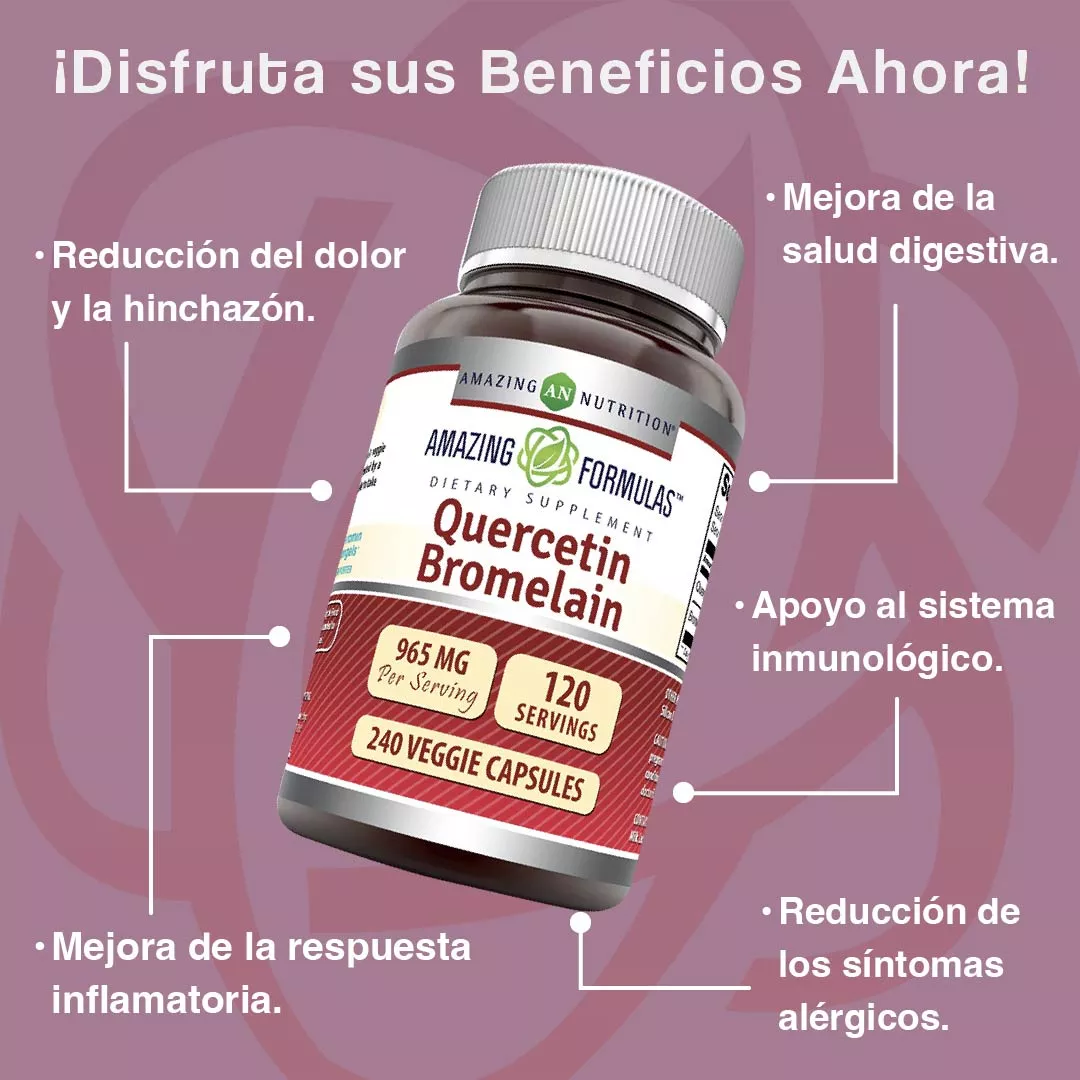 Foto 3 pulgar | Amazing Formulas Quercetin + Bromelain Antioxidante 240 Cápsulas
