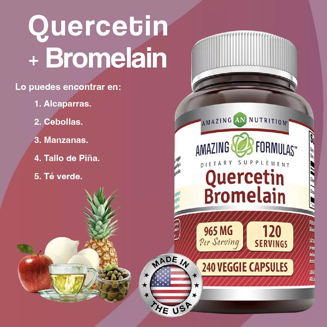 Foto 4 | Amazing Formulas Quercetin + Bromelain Antioxidante 240 Cápsulas