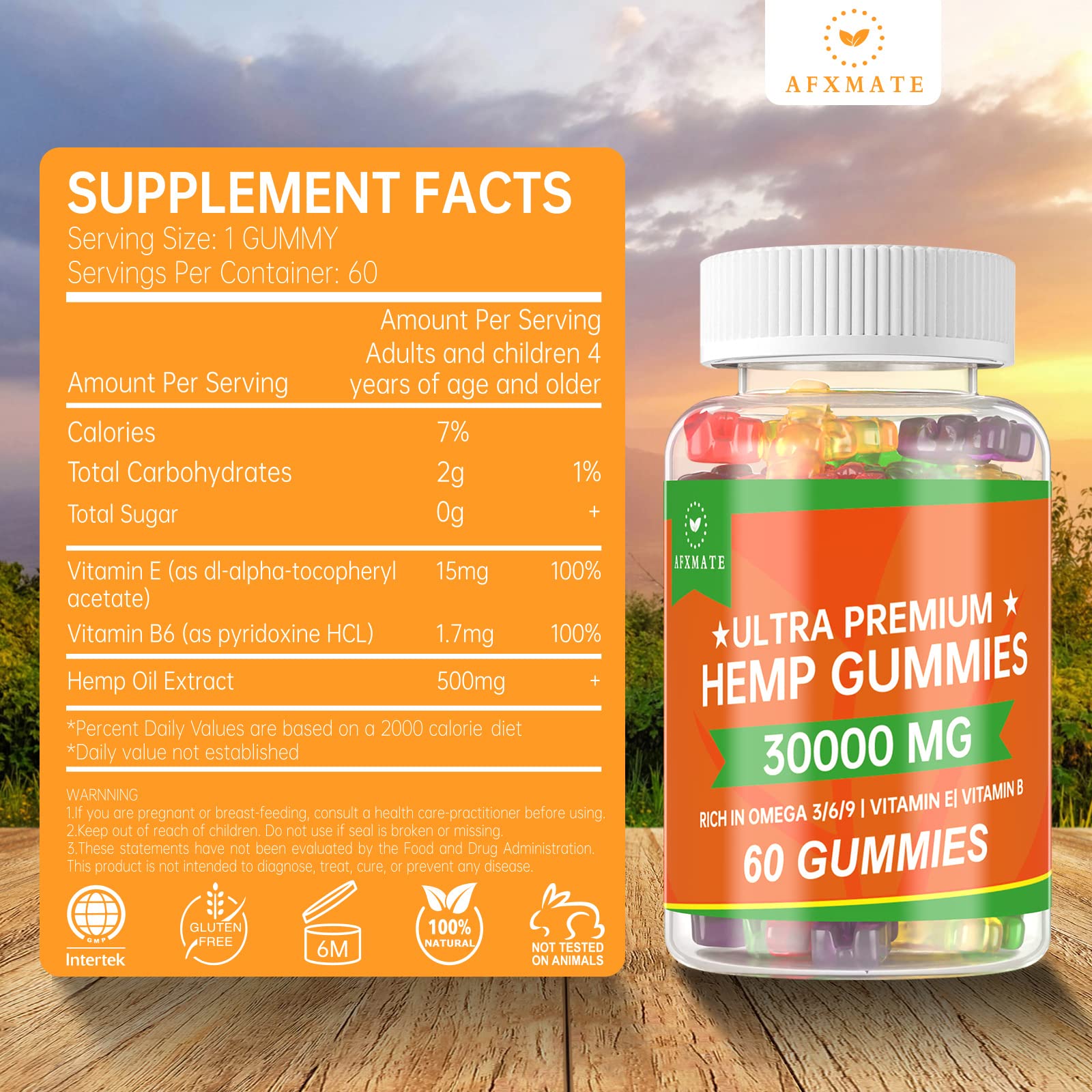 Foto 3 pulgar | Gomitas De Cáñamo Afxmate Fruity Edibles Gummy 3000 Mg (paquete De 2) - Venta Internacional.