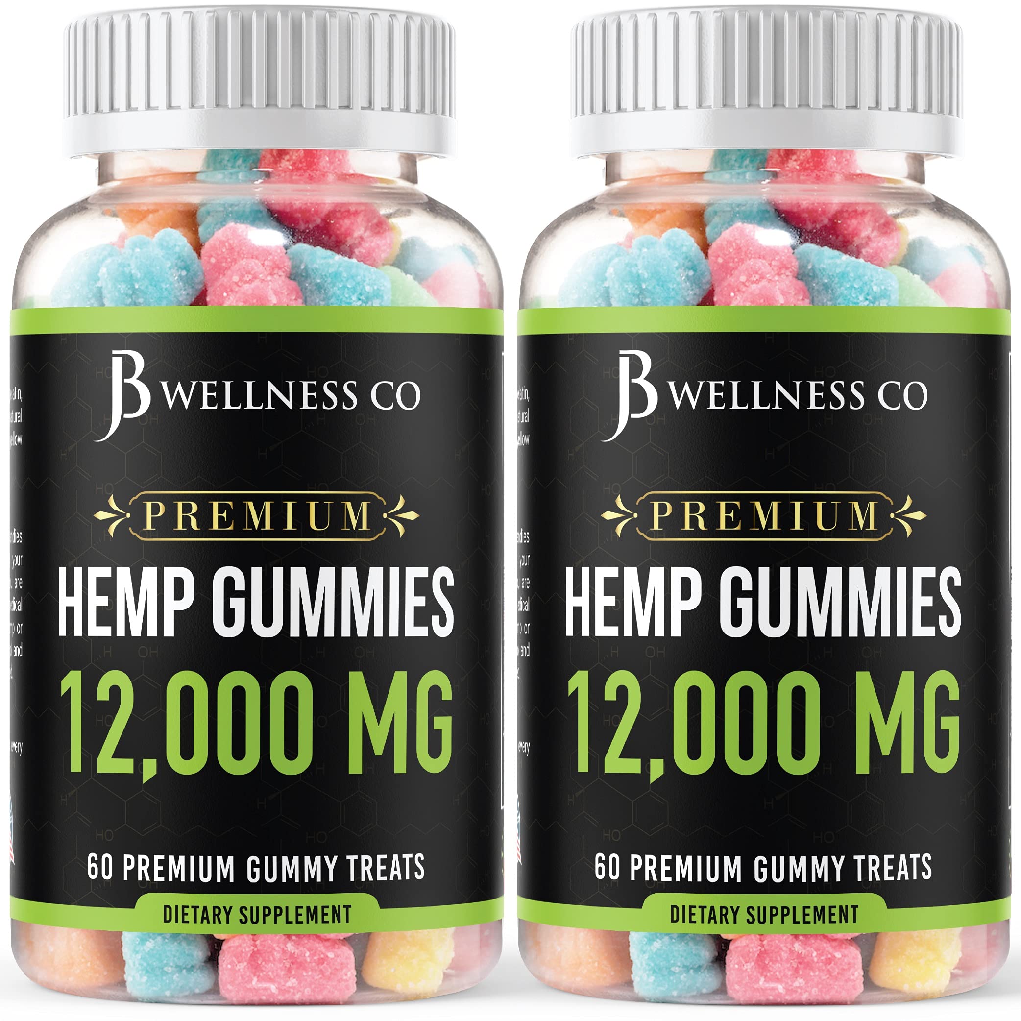 Foto 1 | Gomitas De Cáñamo Jb Wellness Co Premium, 12.000 Inflamaciones, 120 Unidades - Venta Internacional.
