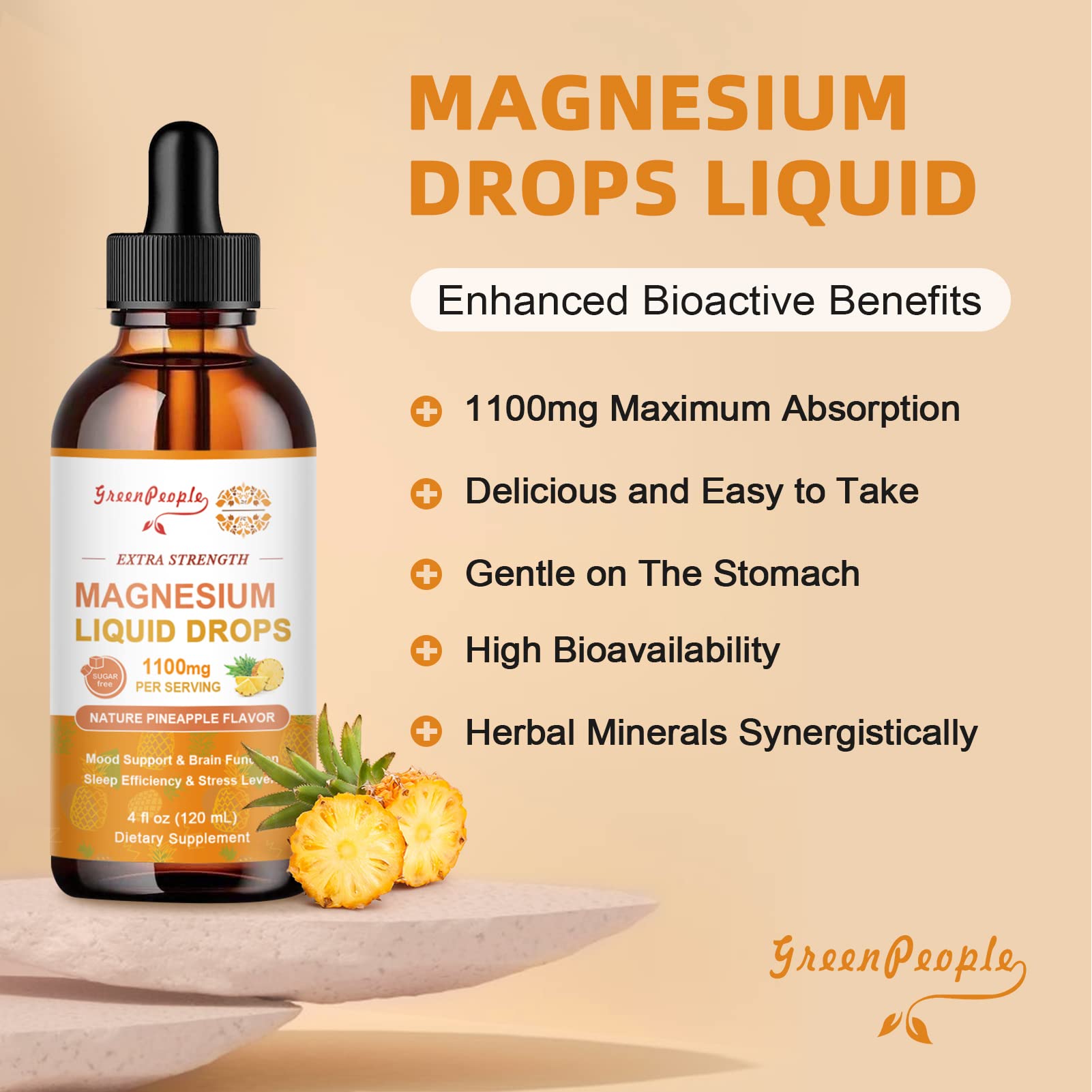 Foto 5 pulgar | Suplemento Greenpeople Triple Magnesium Complex 1100 Mg - Venta Internacional.