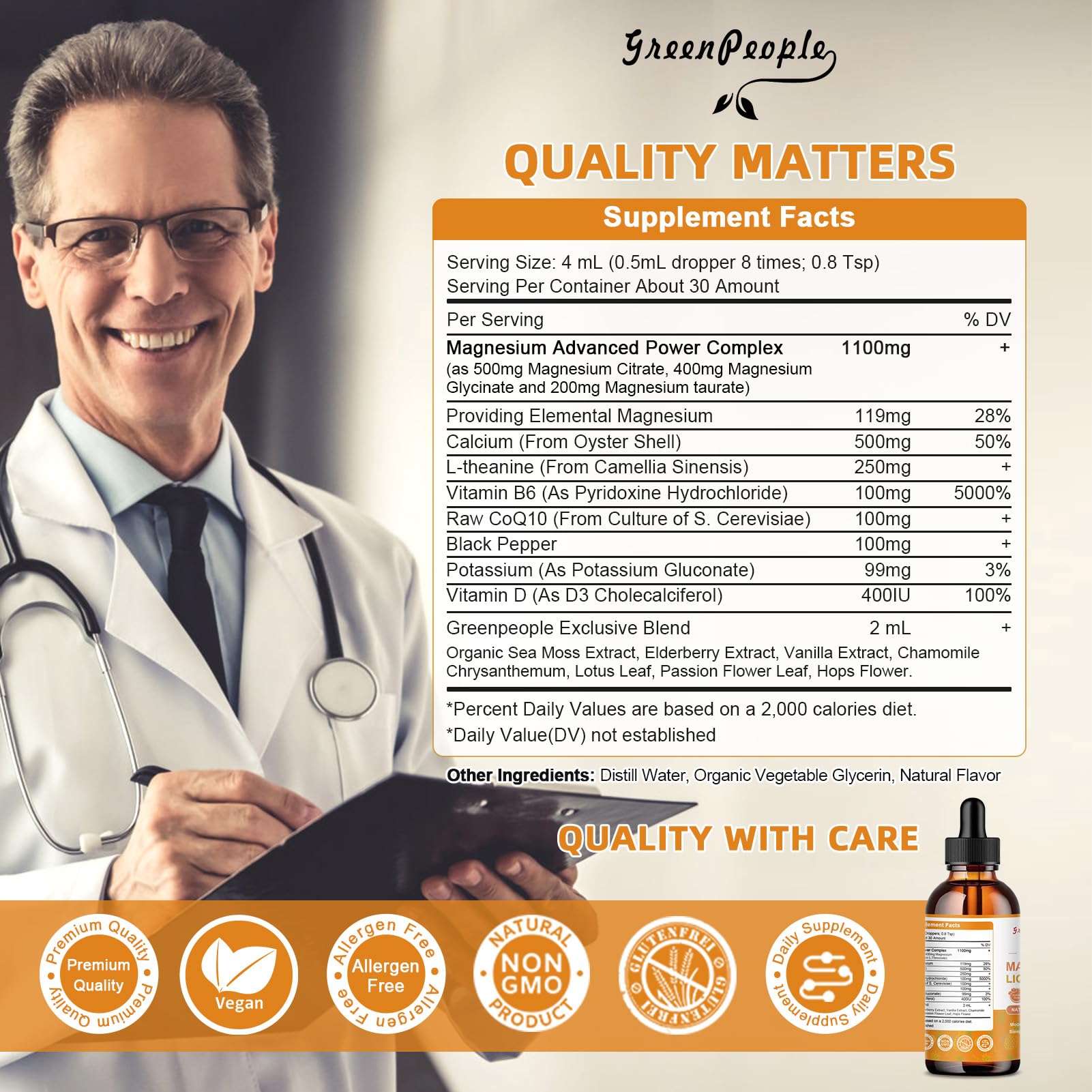 Foto 7 pulgar | Suplemento Greenpeople Triple Magnesium Complex 1100 Mg - Venta Internacional.