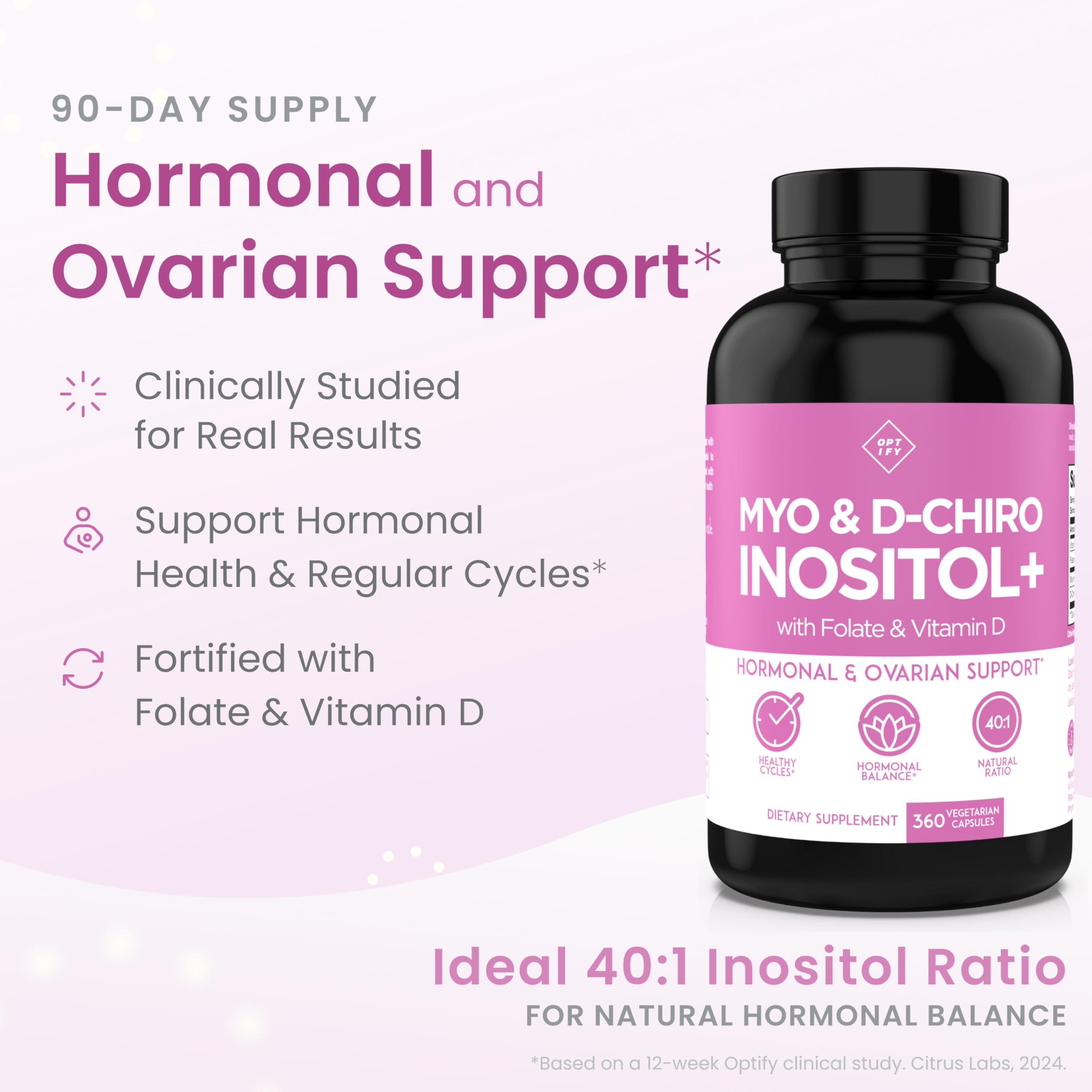 Foto 3 pulgar | Suplemento Optify Inositol Mio-inositol D-chiro Inositol - Venta Internacional.