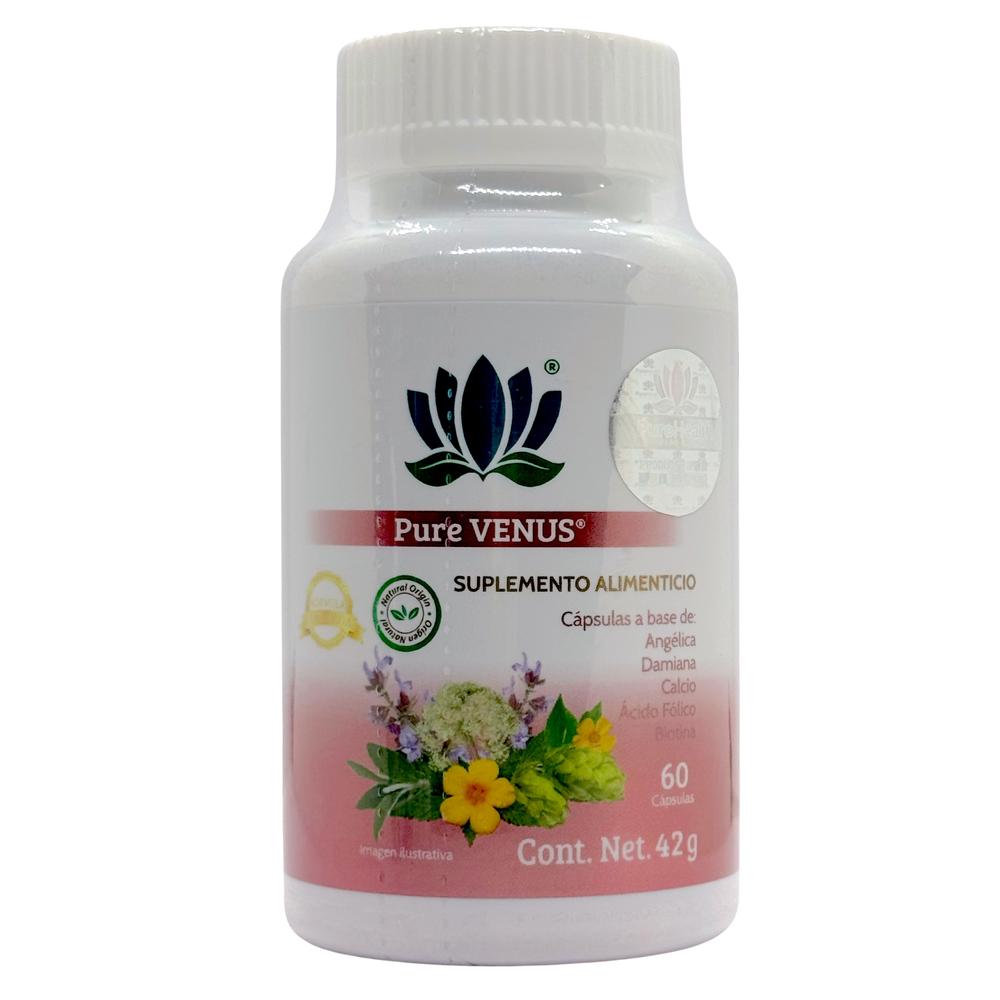 Angelica Damiana Ácido Fólico Biotina 60 Caps Venus Pure Health