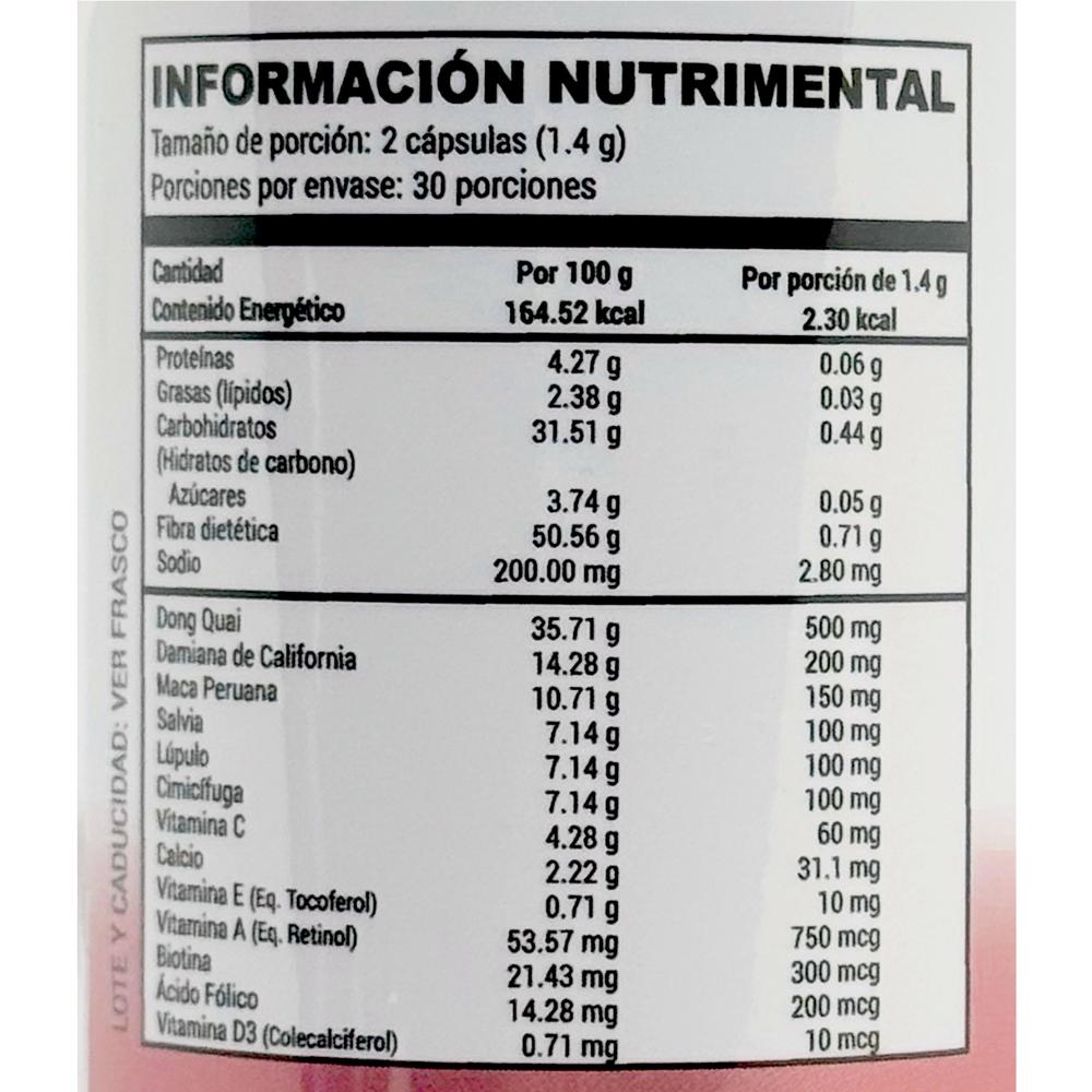 Foto 3 pulgar | Angelica Damiana Ácido Fólico Biotina 60 Caps Venus Pure Health