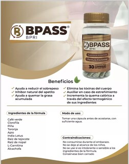 Foto 2 | Bypass Duo + Inhibidor Apetito Bpri Suplemento 100% Natural