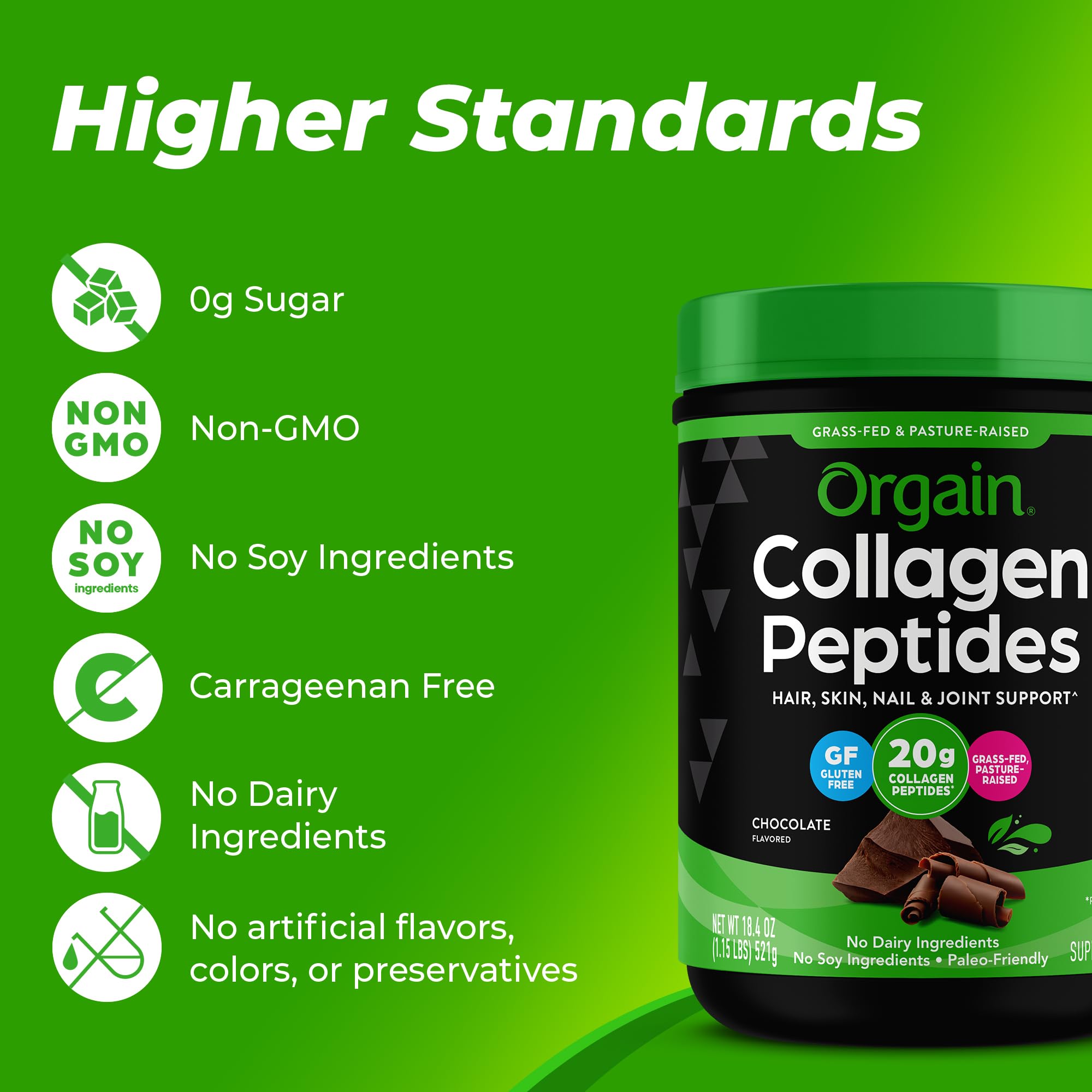 Foto 6 pulgar | Péptidos De Colágeno En Polvo Orgain Hidrolizados, 20 G, Chocolate 454 G - Venta Internacional.