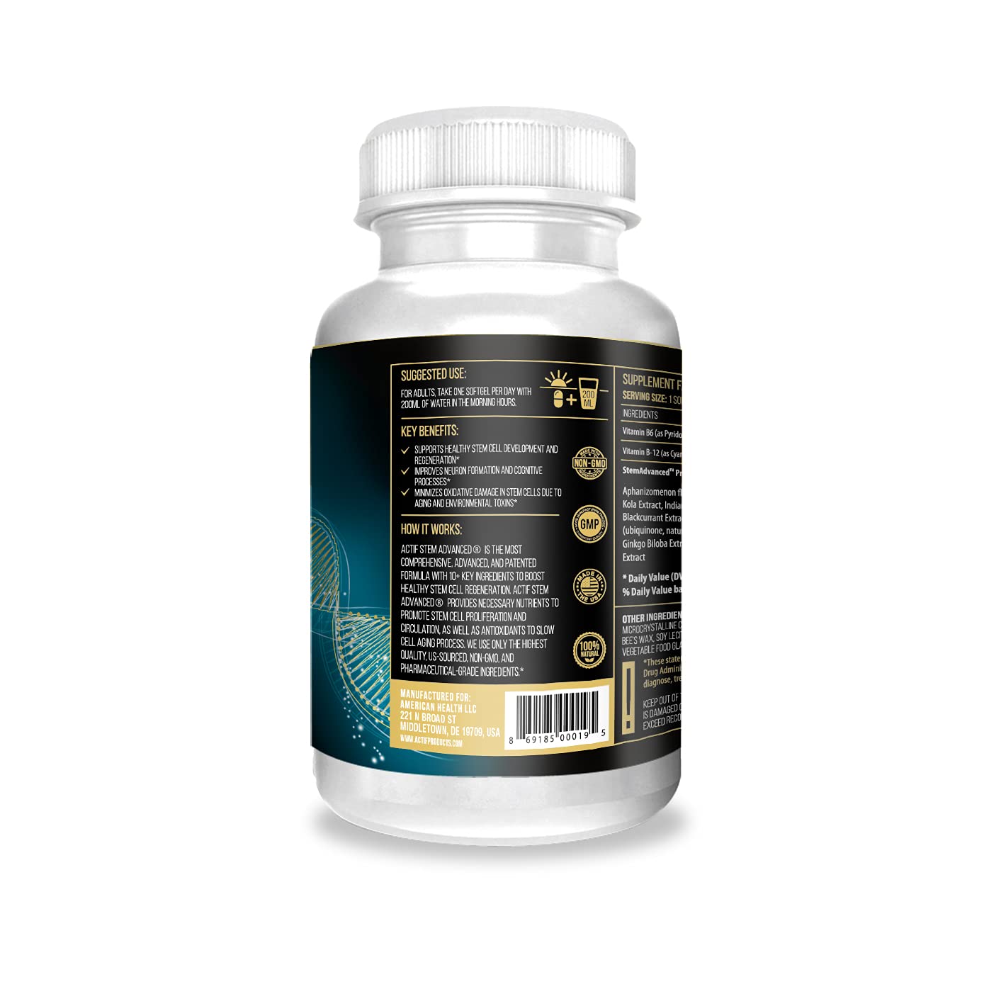 Foto 5 pulgar | Suplemento Actif Stem Cell Support Maximum Strength Durante 2 Meses - Venta Internacional.
