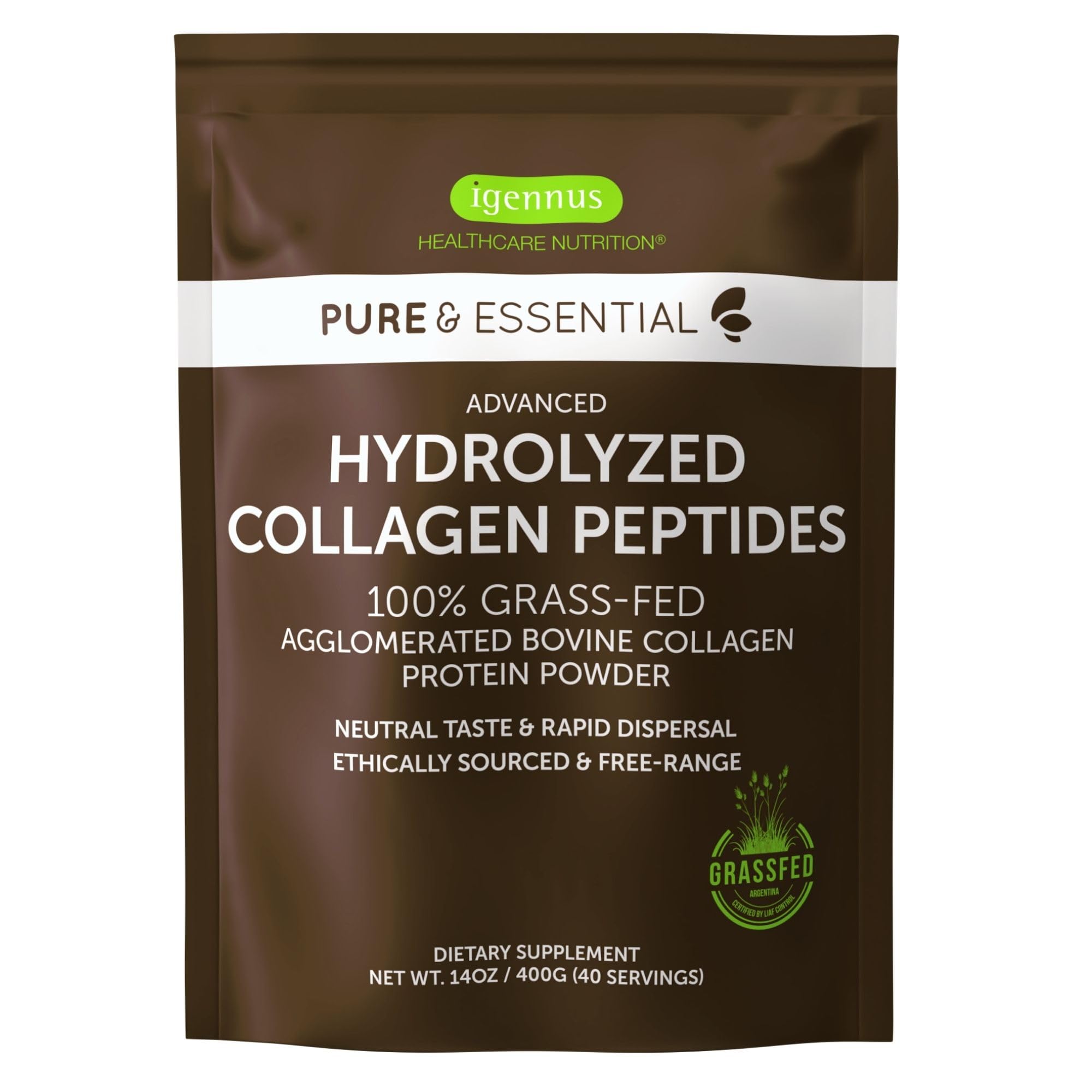 Foto 2 pulgar | Proteína De Colágeno En Polvo Igennus 100% Alimentada Con Pasto, 40 Porciones - Venta Internacional.