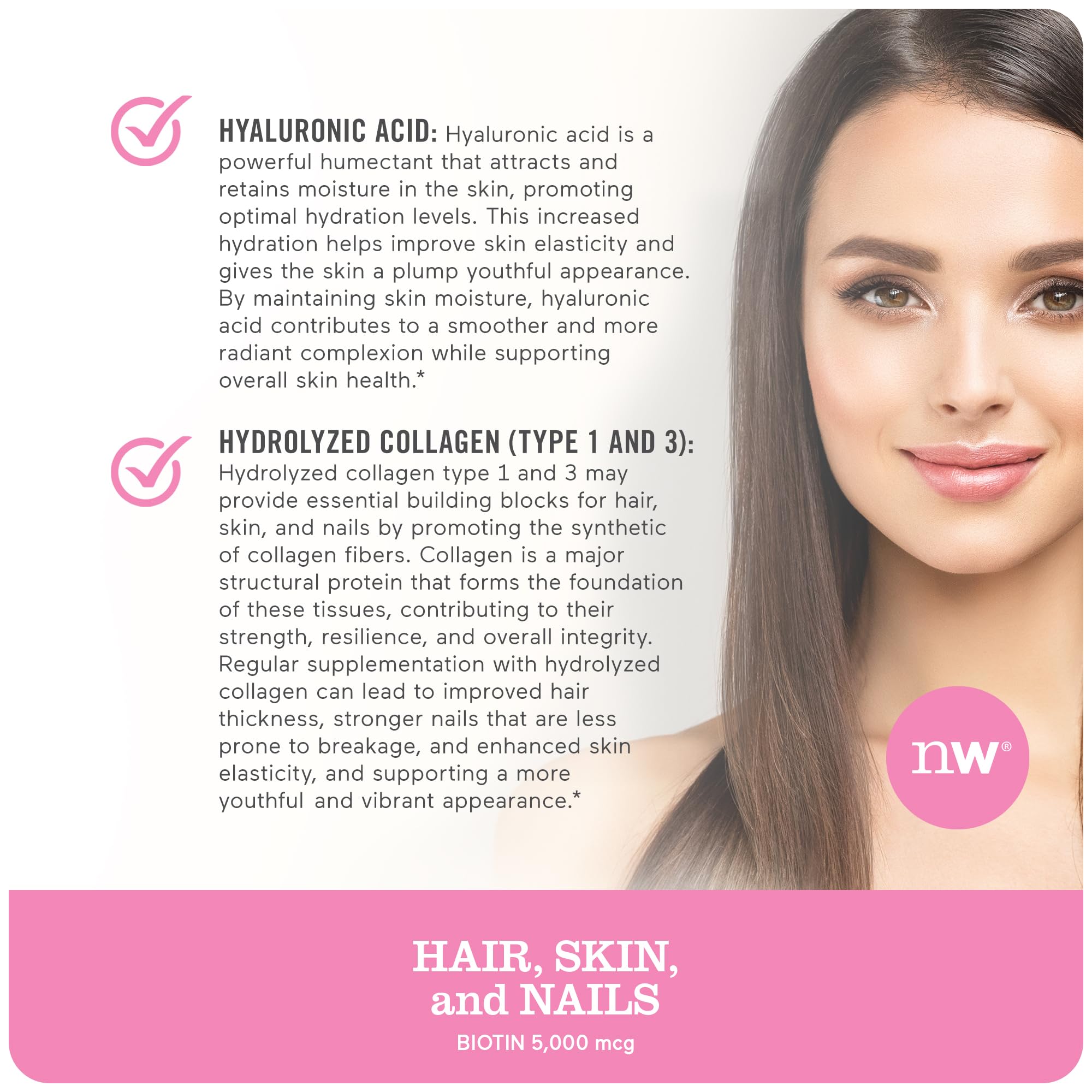 Foto 3 pulgar | Suplemento De Vitamina Naturewise Para Cabello, Piel Y Uñas: 5000 Mcg - Venta Internacional.
