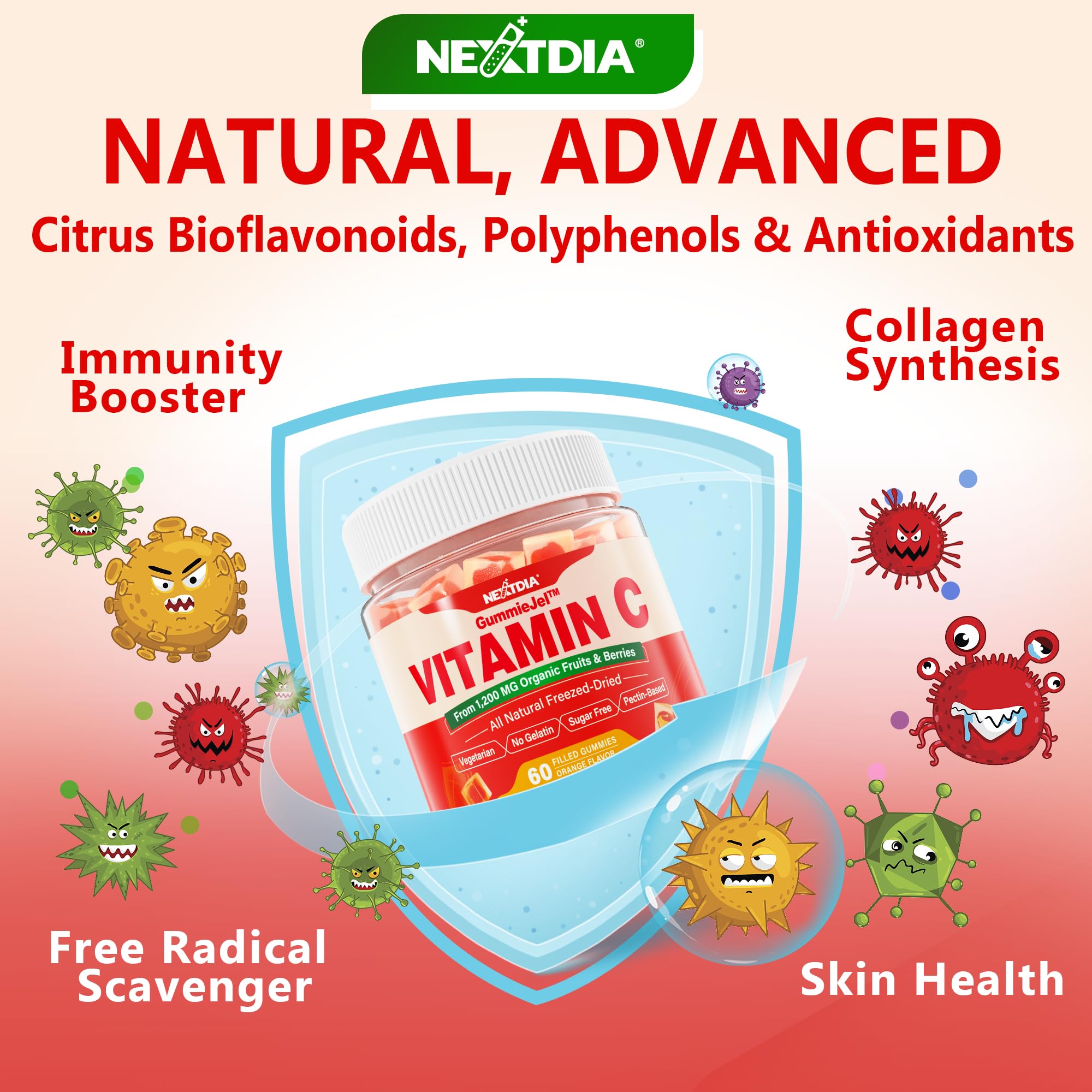 Foto 4 pulgar | Gomitas Integrales Con Vitamina C Nextdia (paquete De 2) Para Adultos Y Niños - Venta Internacional.