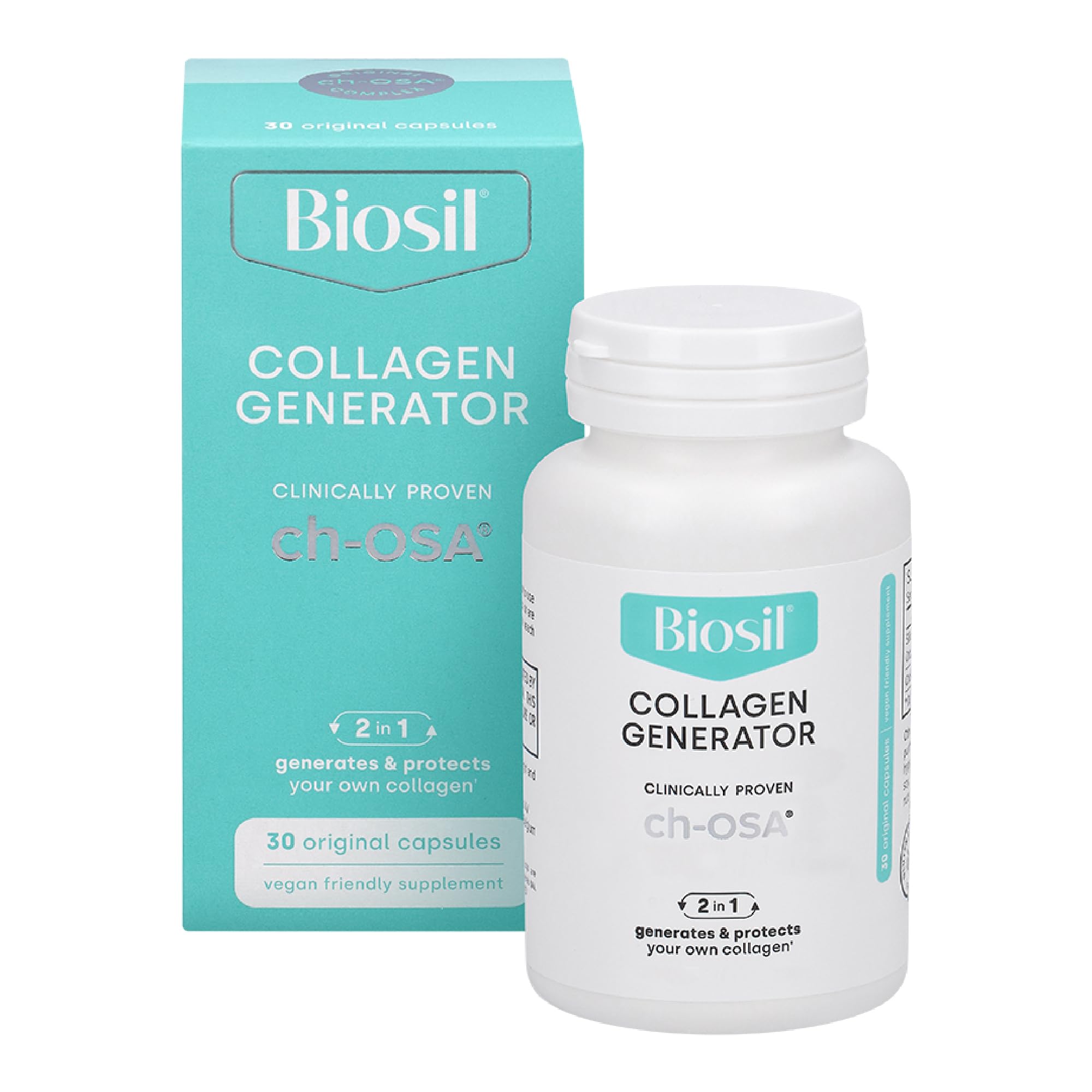 Suplemento Biosil Collagen Generator, 30 Cápsulas, Suministro Para 15 Días - Venta Internacional.