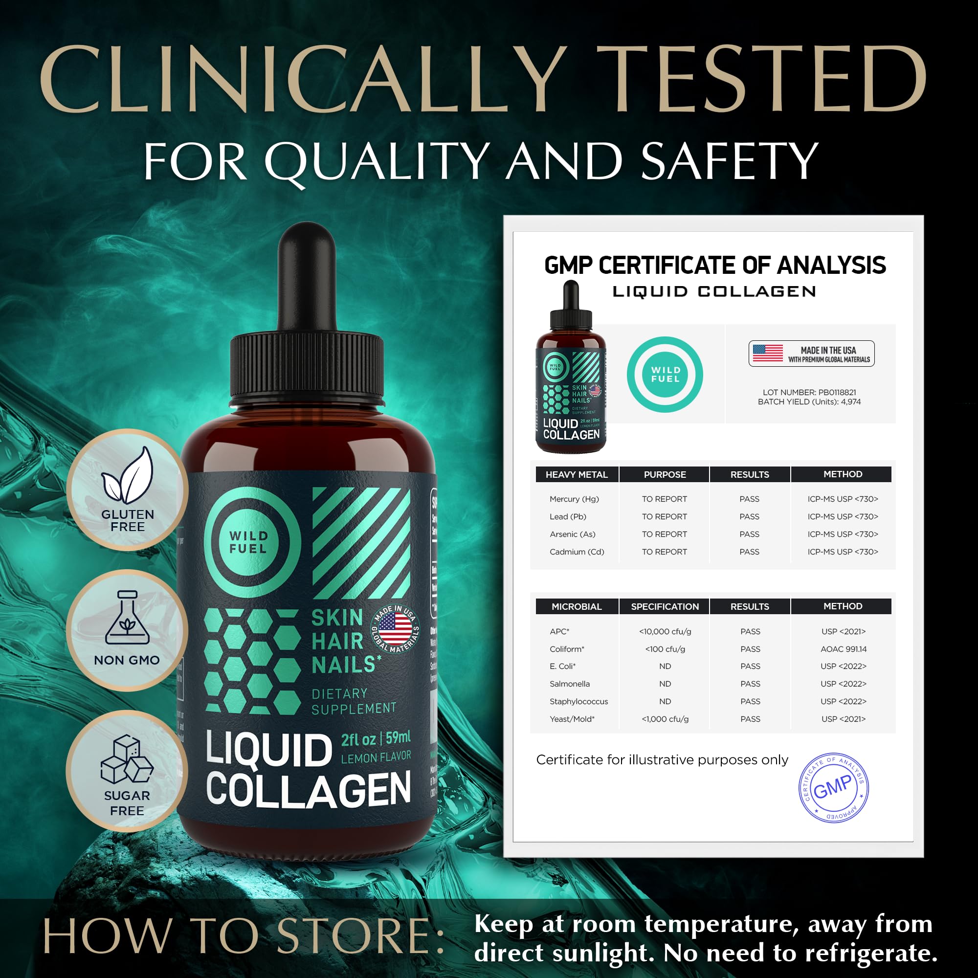 Foto 7 pulgar | Suplementos De Péptidos De Colágeno Líquido Wild Fuel De 10,000 Mcg - Venta Internacional.