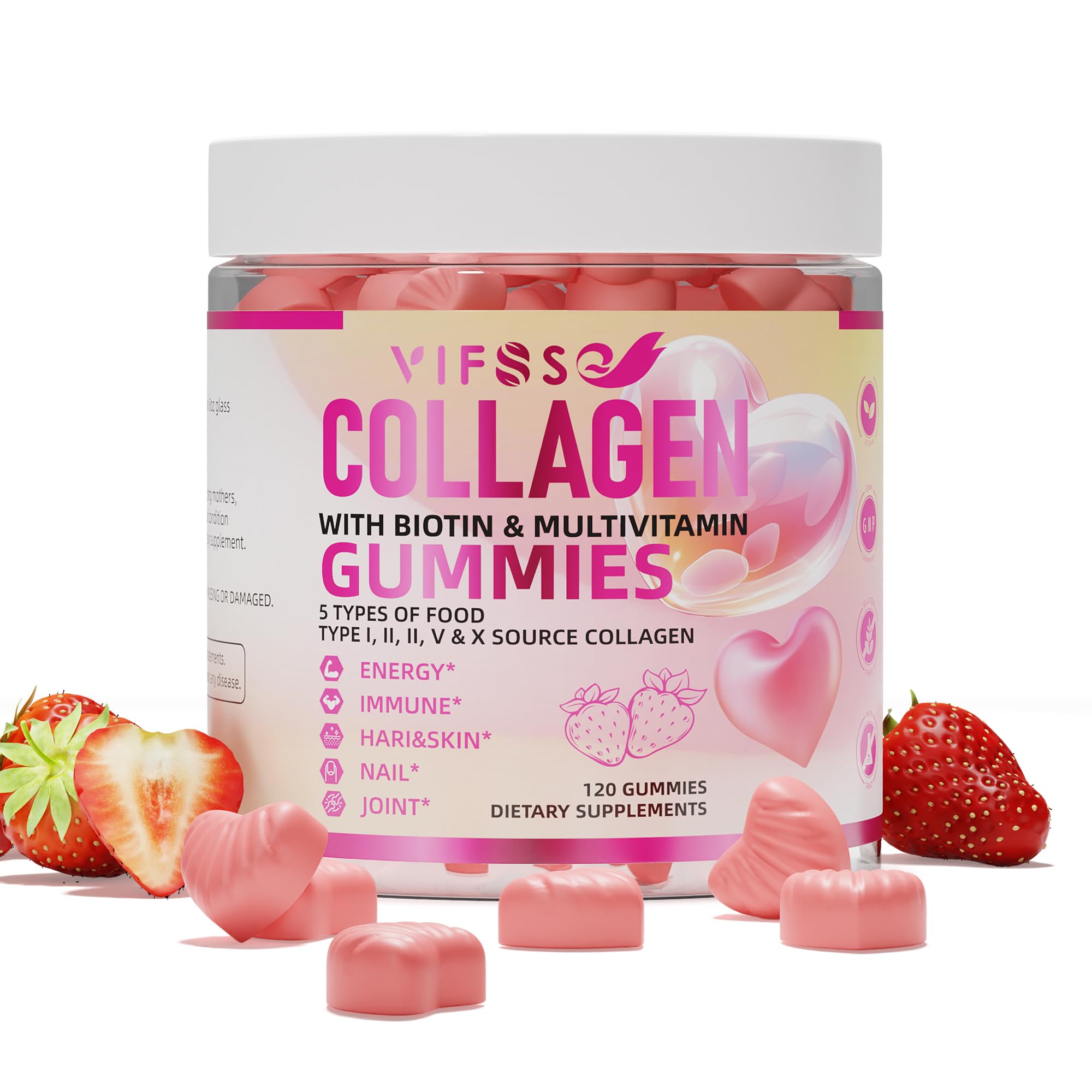 Foto 2 pulgar | Gomitas De Péptido De Colágeno Vifssg Para Mujeres 2500 Mg +biotina 15 Mg - Venta Internacional.