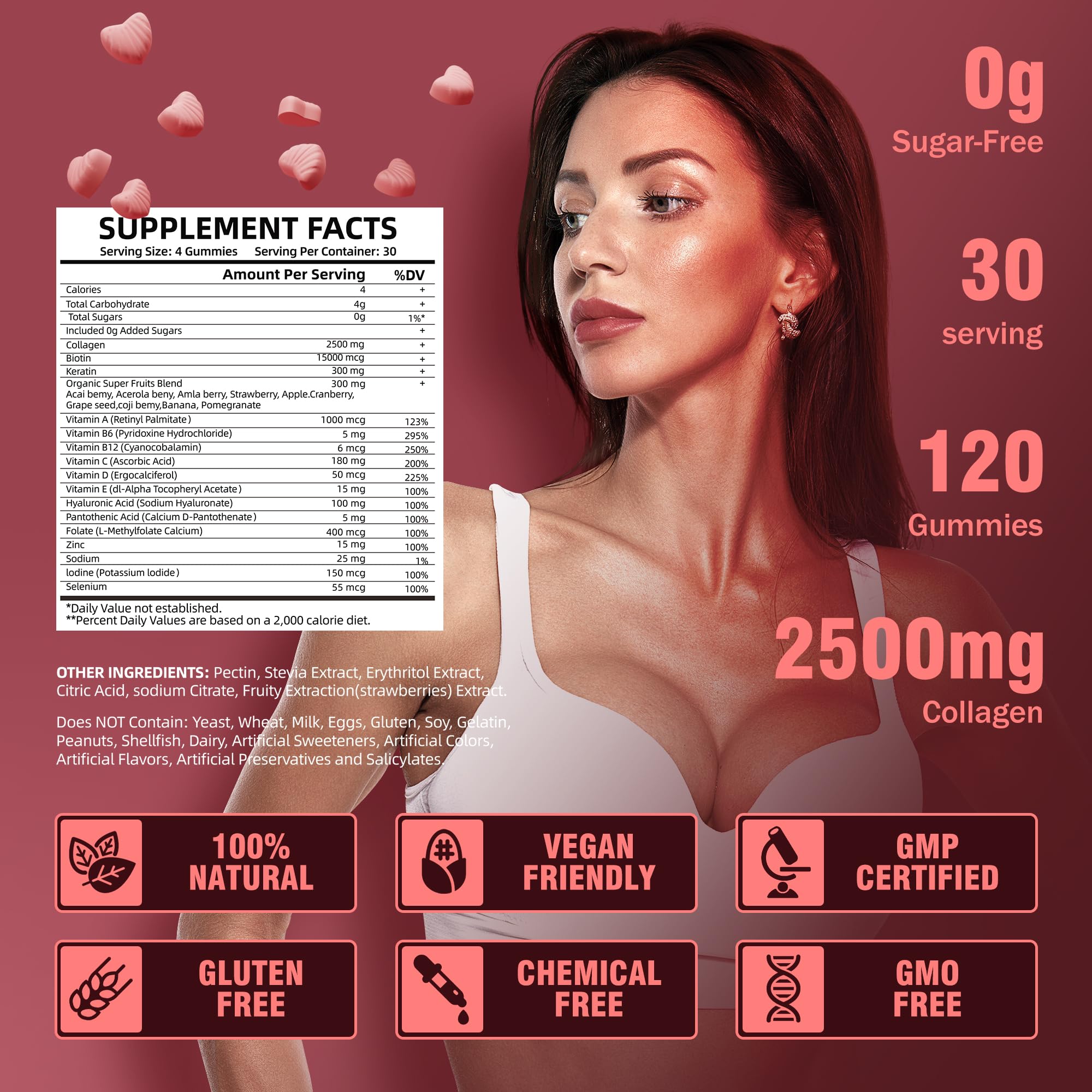 Foto 4 pulgar | Gomitas De Péptido De Colágeno Vifssg Para Mujeres 2500 Mg +biotina 15 Mg - Venta Internacional.