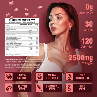 Foto 3 | Gomitas De Péptido De Colágeno Vifssg Para Mujeres 2500 Mg +biotina 15 Mg - Venta Internacional.