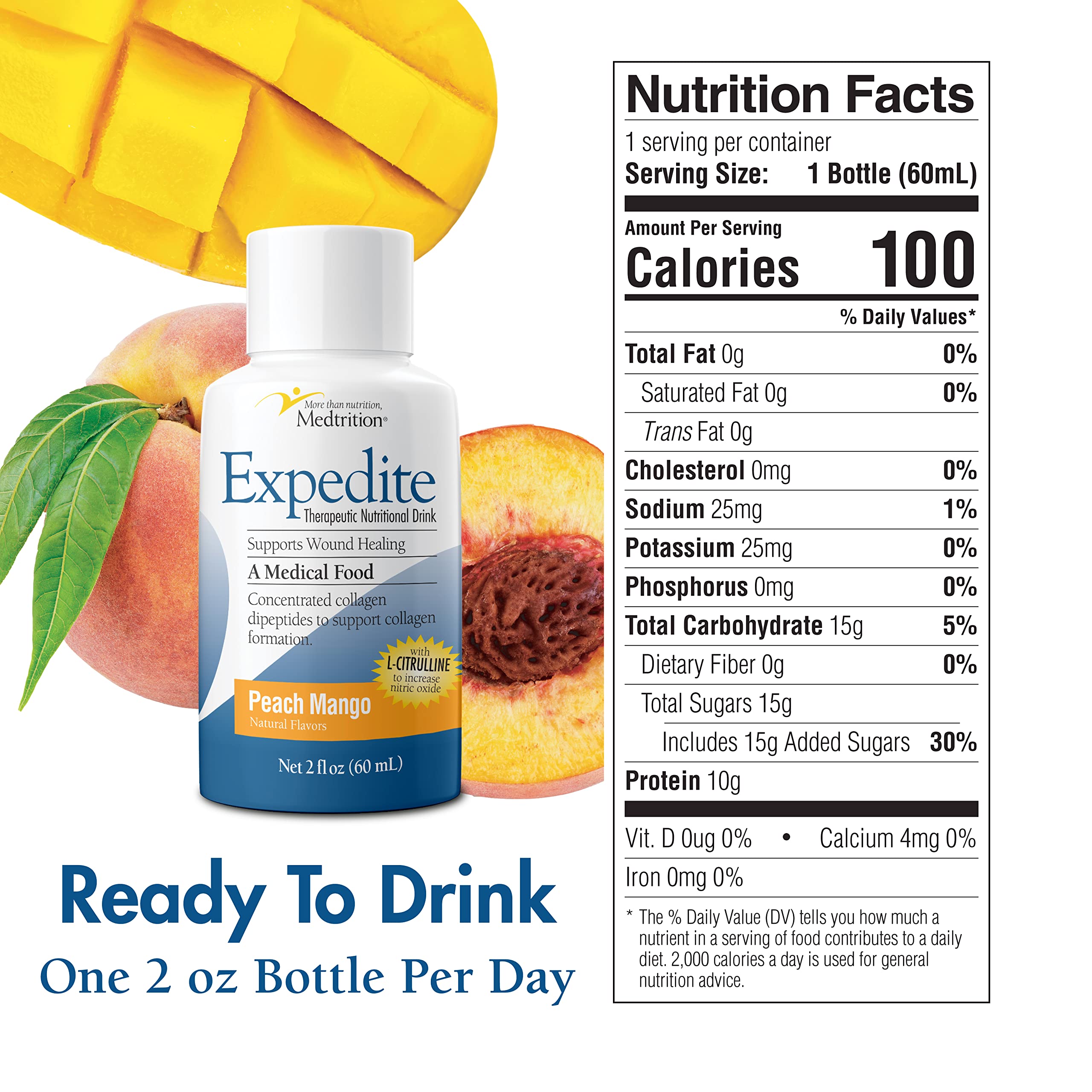 Foto 3 pulgar | Suplemento De Colágeno Líquido Medtrition Expedite 2 Oz X 24 Botellas - Venta Internacional.