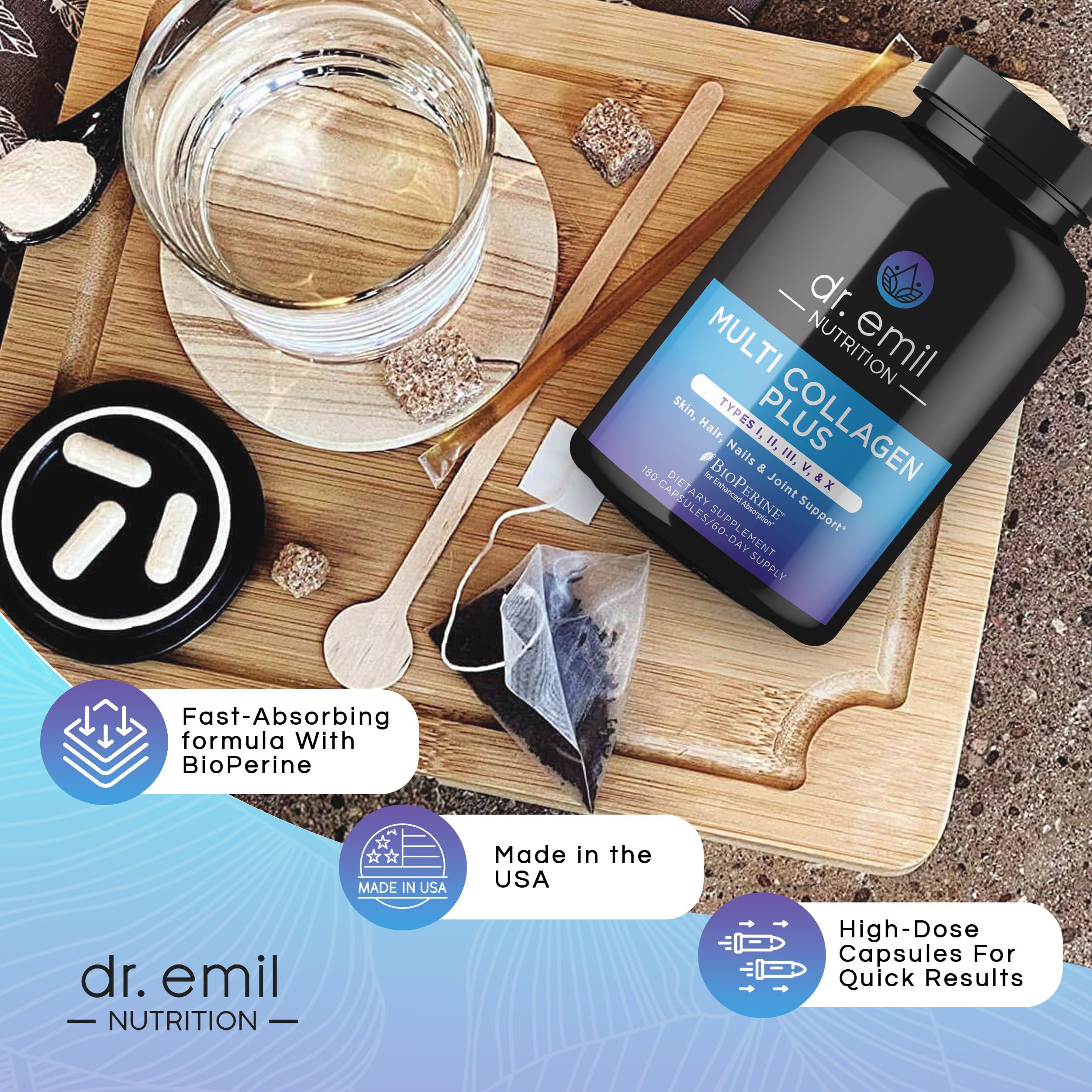 Foto 5 | Suplementos De Colágeno Dr. Emil Nutrition Multi 180 Cápsulas - Venta Internacional.