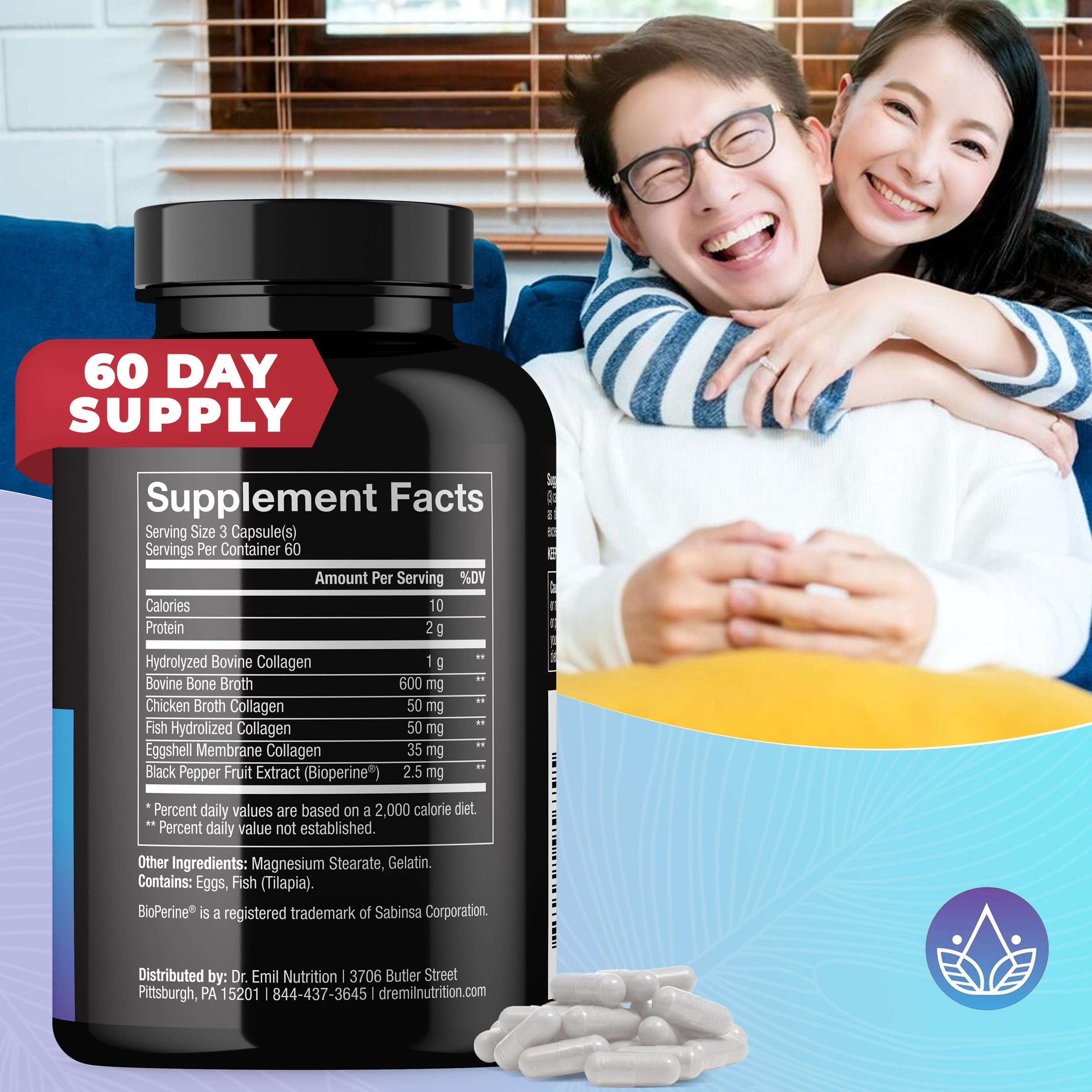 Foto 7 | Suplementos De Colágeno Dr. Emil Nutrition Multi 180 Cápsulas - Venta Internacional.