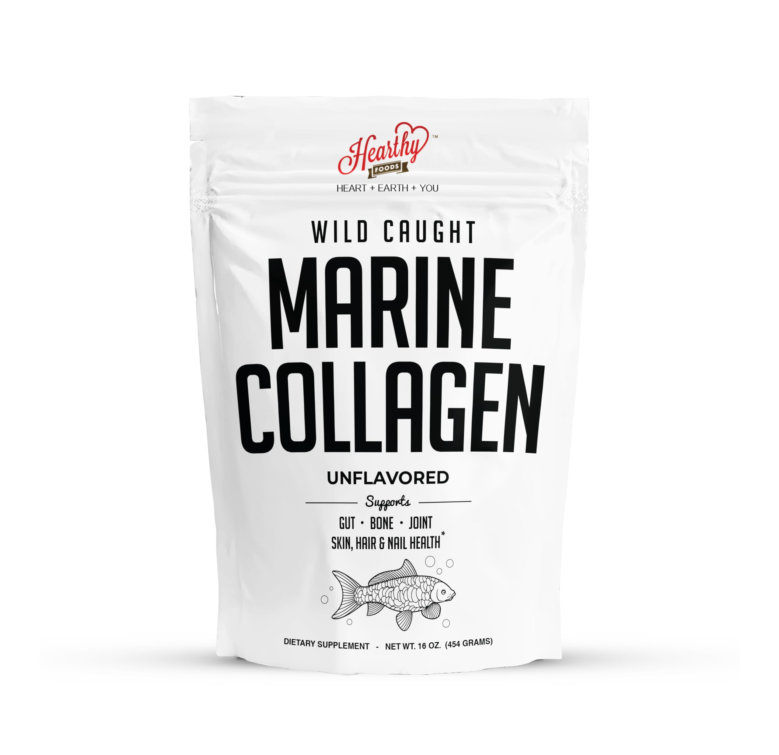 Foto 2 pulgar | Colágeno Marino En Polvo Hearthy Foods 473 Ml 45 Porciones - Venta Internacional.