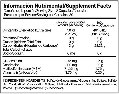 Foto 3 pulgar | Alpha Nutrition Glucosamina, Condroitina Y Msm, 60 Capsulas