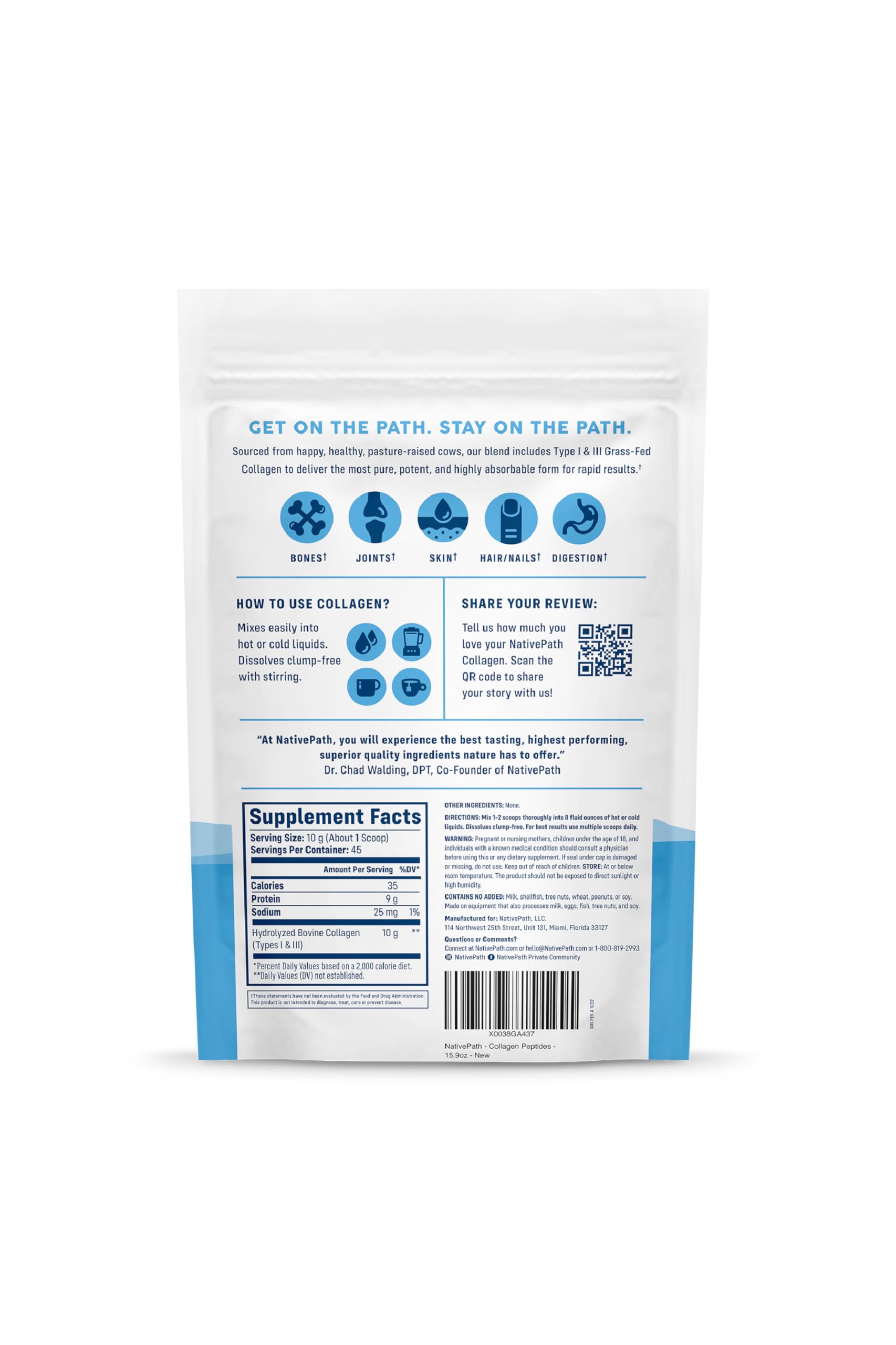 Foto 4 pulgar | Proteína De Péptidos De Colágeno Nativepath Hidrolizada Tipo 1 Y 3, 450 Ml - Venta Internacional.