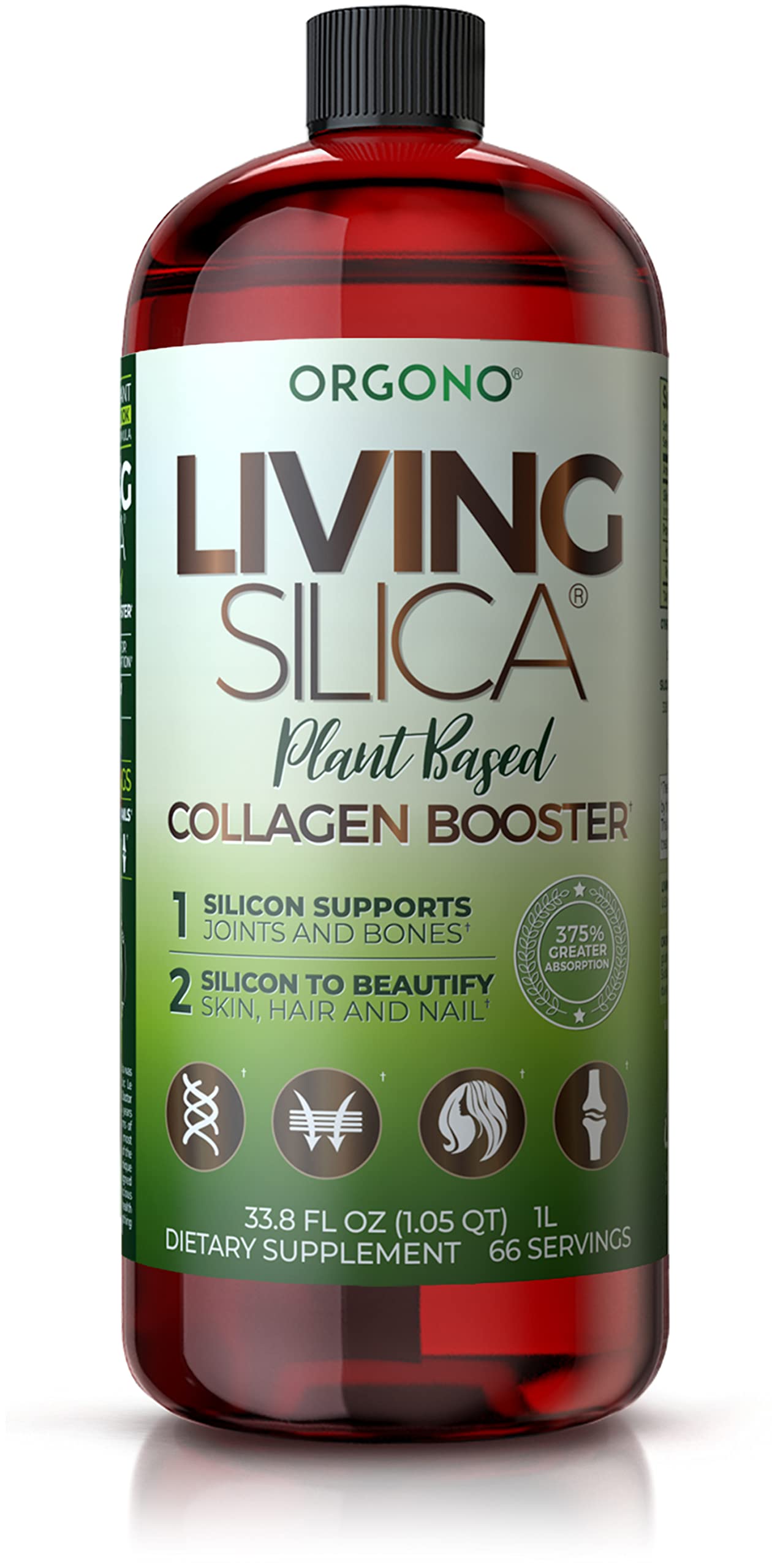 Foto 2 pulgar | Suplemento De Colágeno De Origen Vegetal Orgono Living Silica, 1 Litro - Venta Internacional.