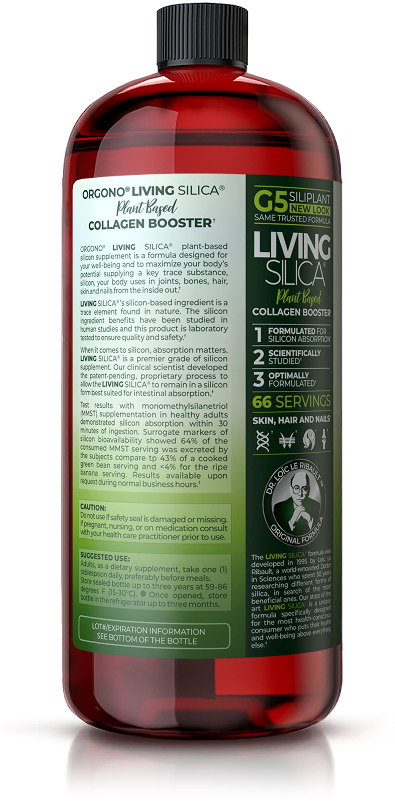 Foto 3 pulgar | Suplemento De Colágeno De Origen Vegetal Orgono Living Silica, 1 Litro - Venta Internacional.