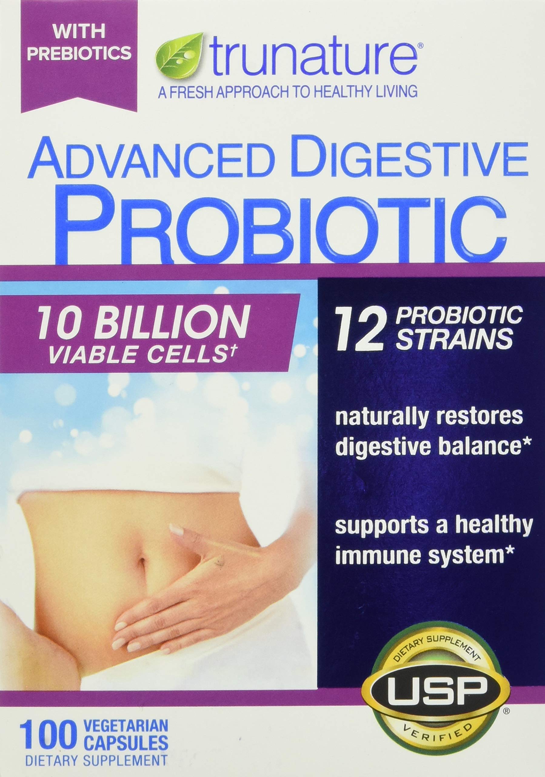 Suplemento Probiótico Digestivo Avanzado Trunature 100 Cápsulas - Venta Internacional.