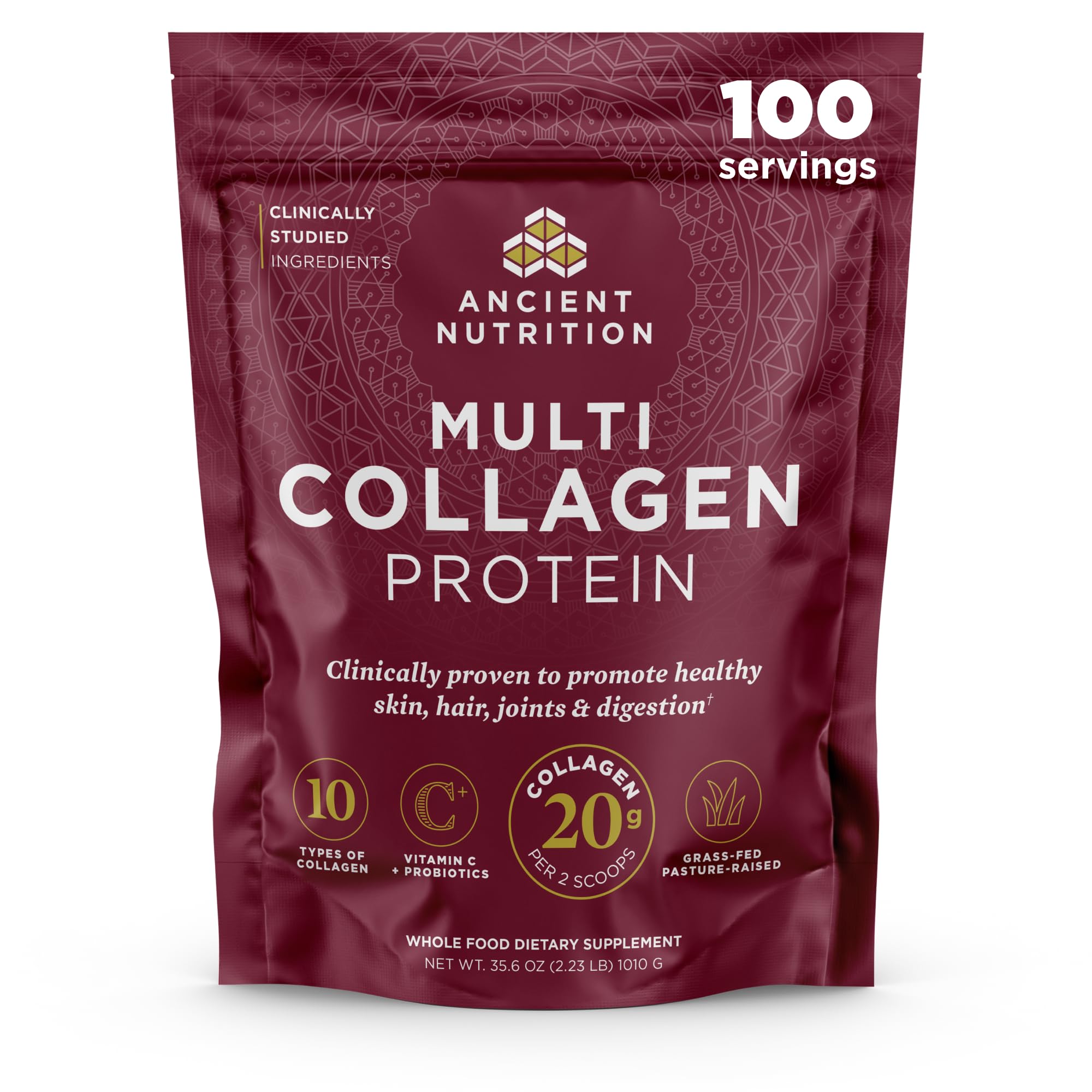 Foto 2 pulgar | Proteína De Colágeno En Polvo Ancient Nutrition, 1 Kg Con Probióticos - Venta Internacional.