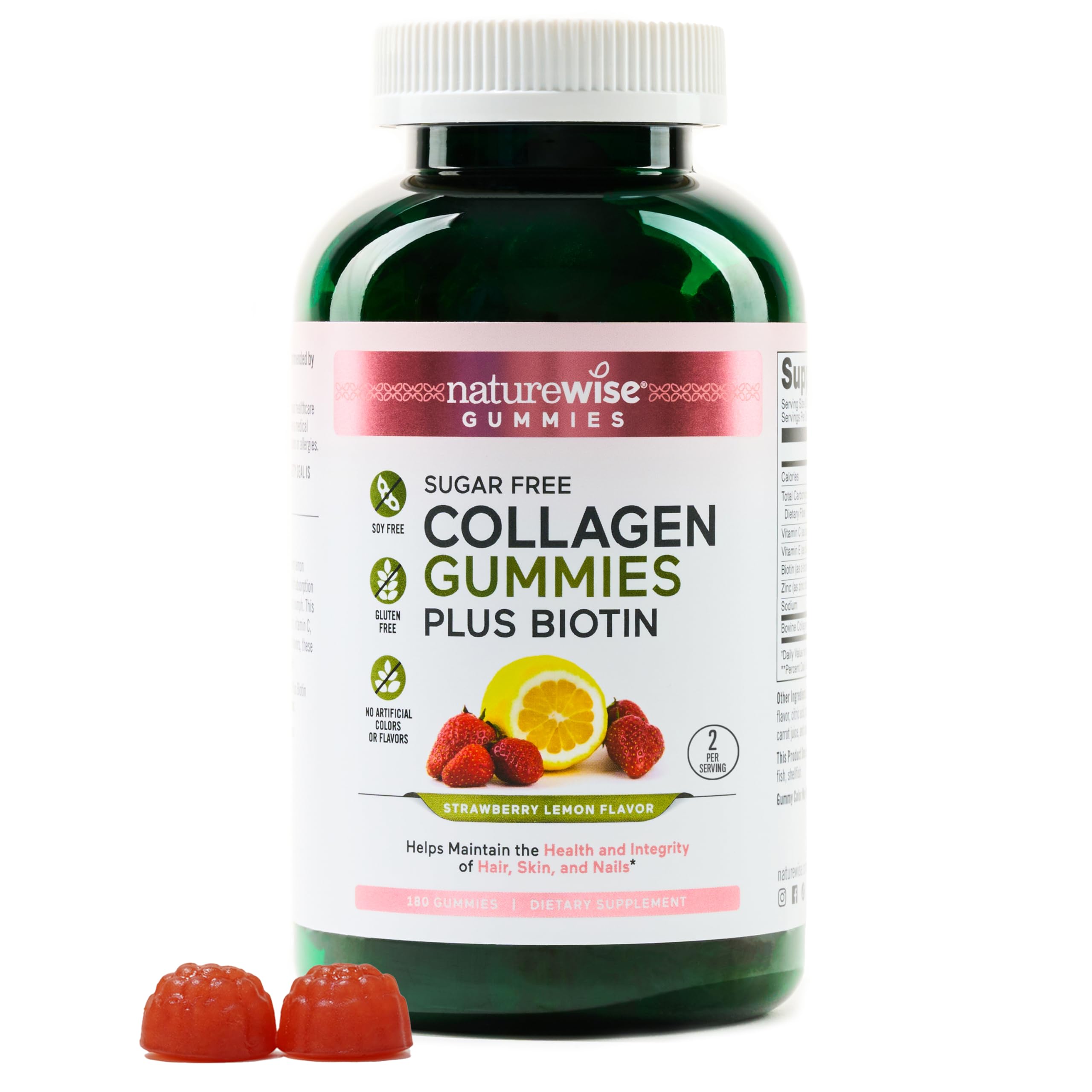 Foto 1 | Gomitas De Colágeno Naturewise Hidrolizadas Tipo I Y Iii 180 Unidades - Venta Internacional.