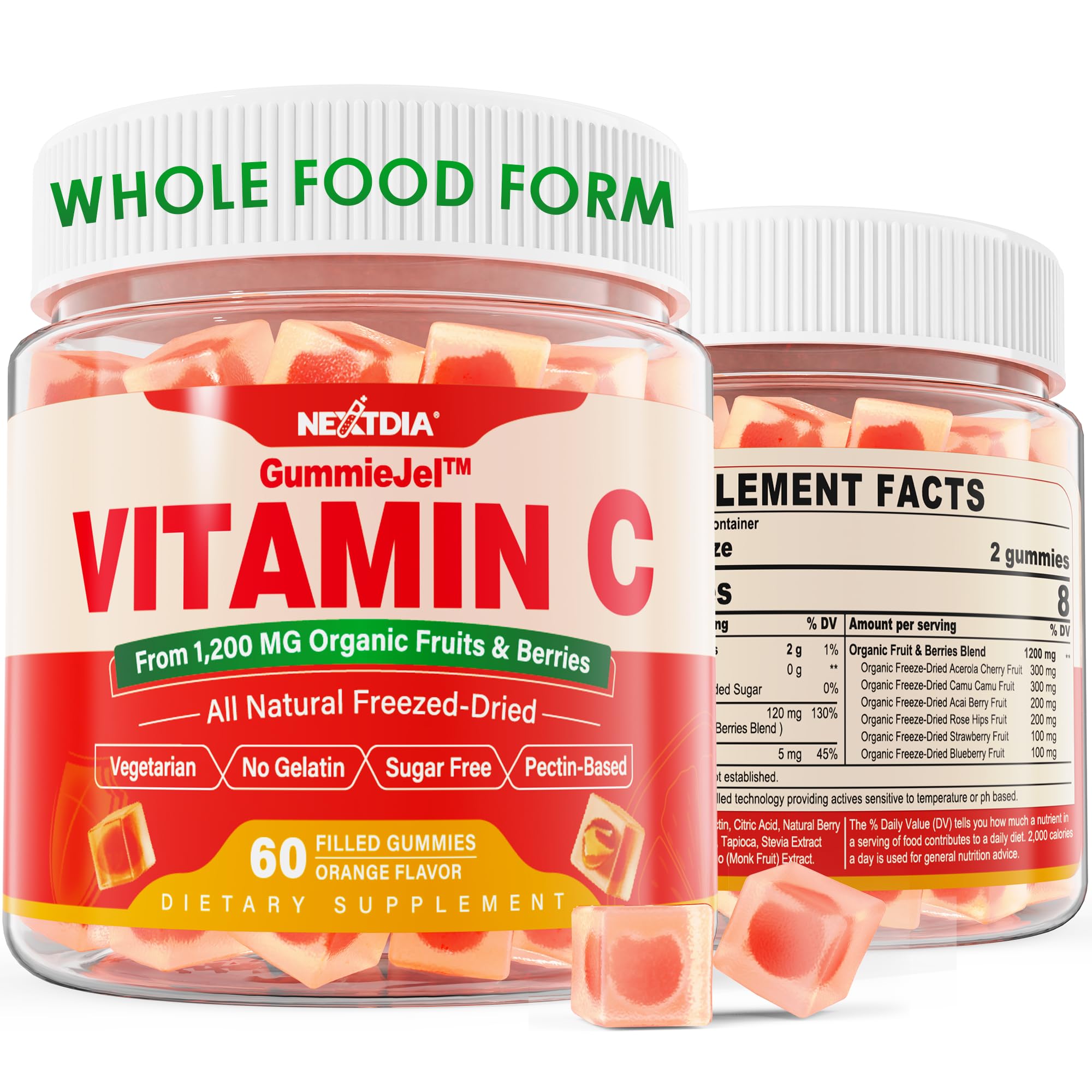 Foto 1 | Gomitas De Vitamina C Nextdia Whole Food 60 Unidades Para Adultos Y Niños - Venta Internacional.