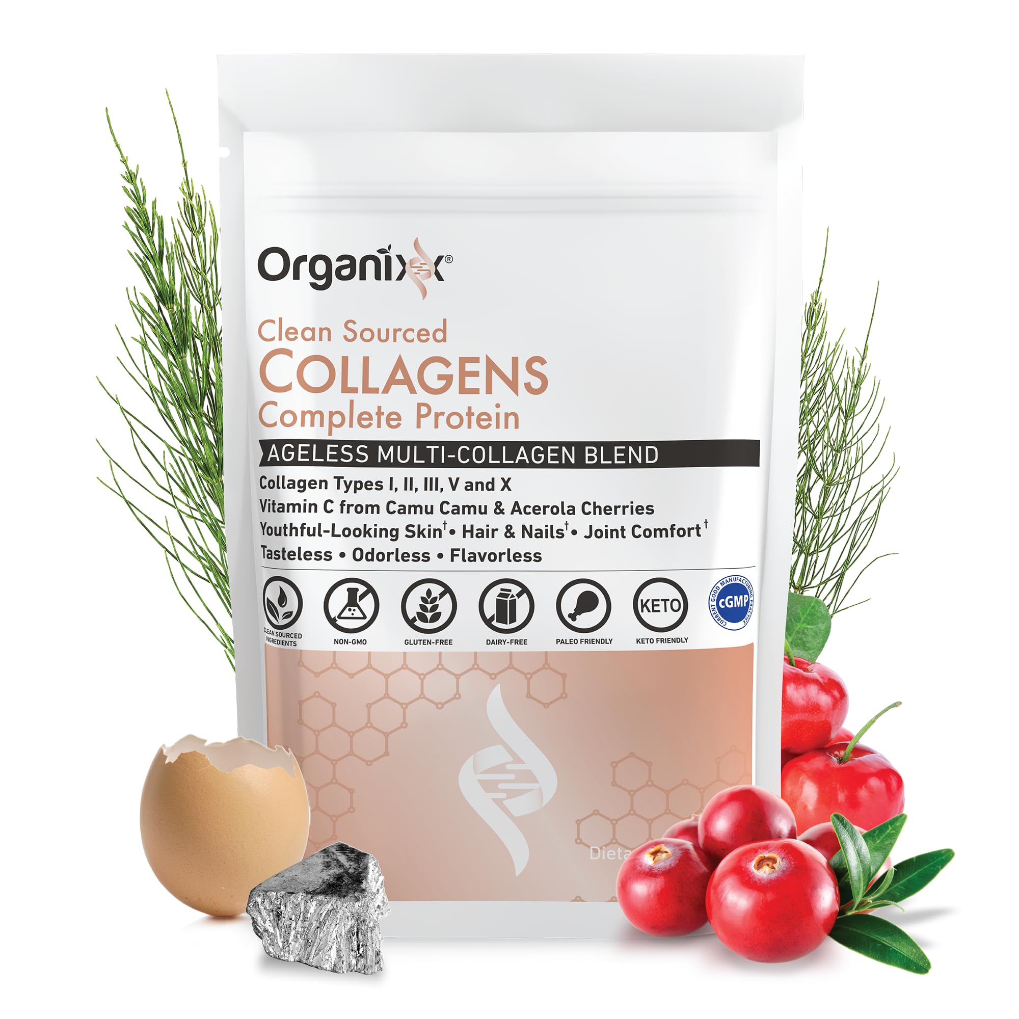 Foto 6 | Péptidos De Colágeno En Polvo Organixx Con Vitamina C 30 Porciones - Venta Internacional.
