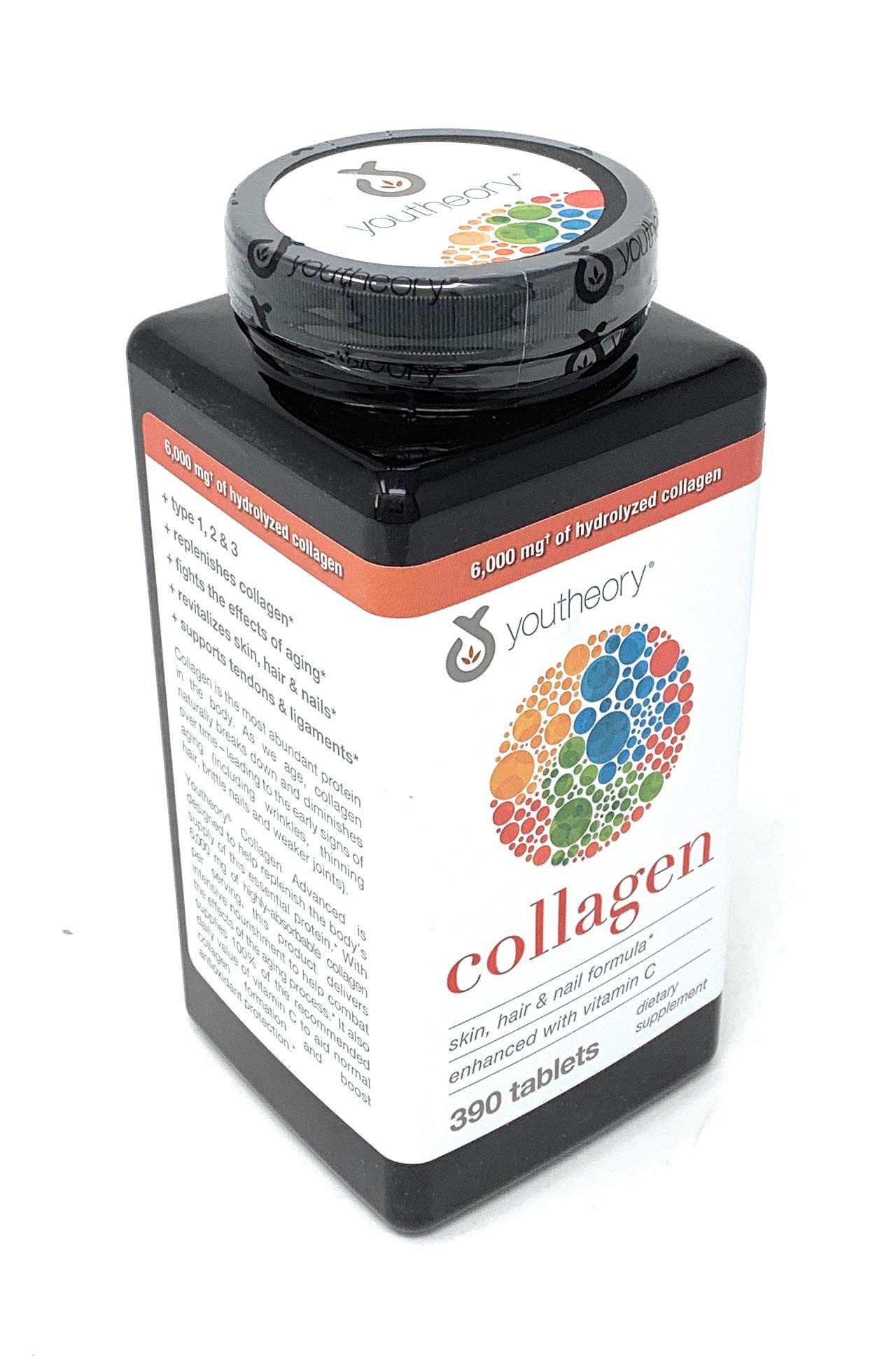 Suplemento Youtheory Collagen Plus Biotina 390 Comprimidos - Venta Internacional.