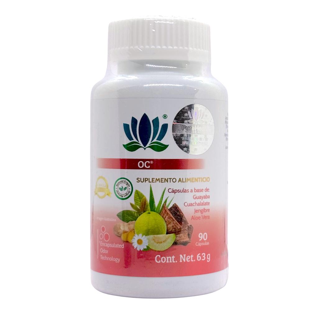 Foto 2 pulgar | Cuachalalate Jengibre Aloe Vera 90 Caps Oc Pure Health
