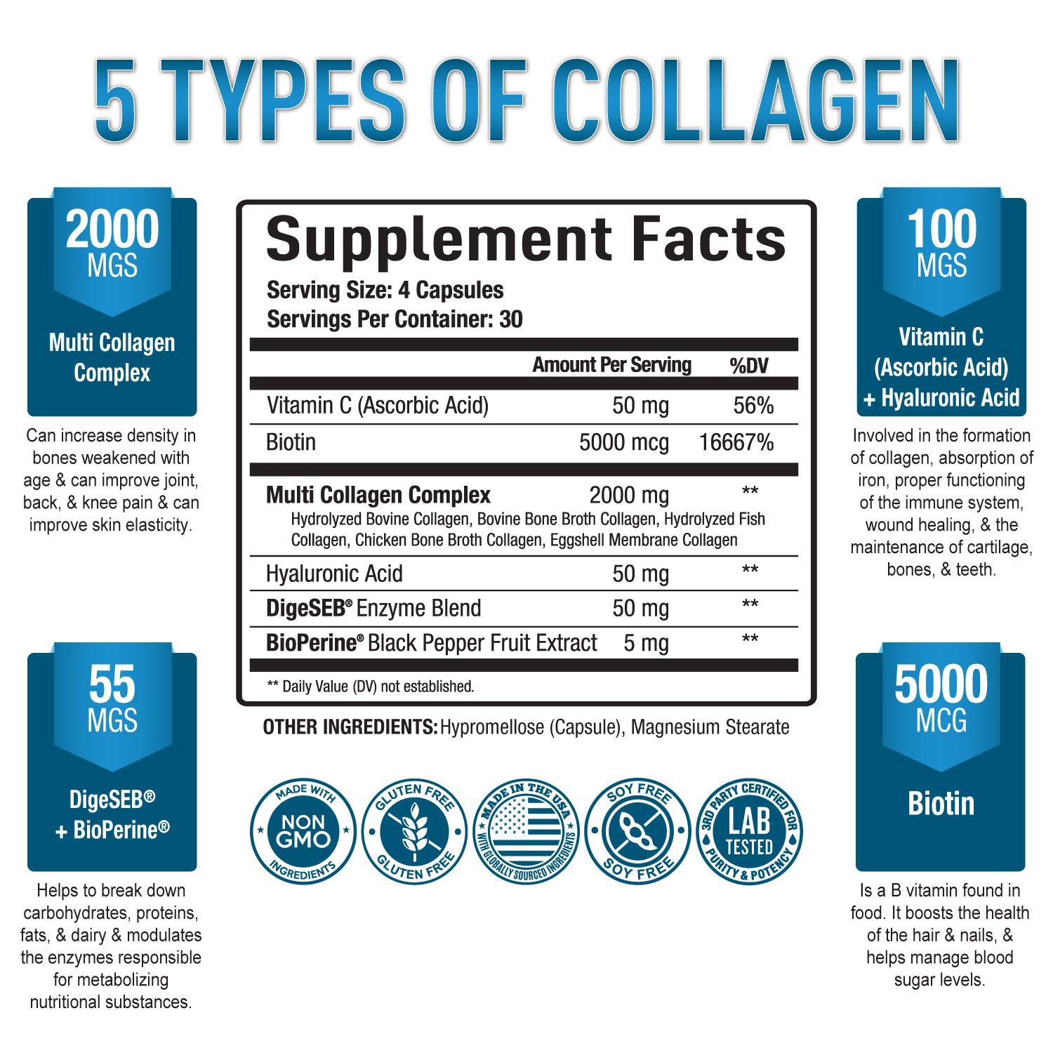 Foto 3 pulgar | Suplemento Purely Optimal Multi Collagen 120 Cápsulas - Venta Internacional.