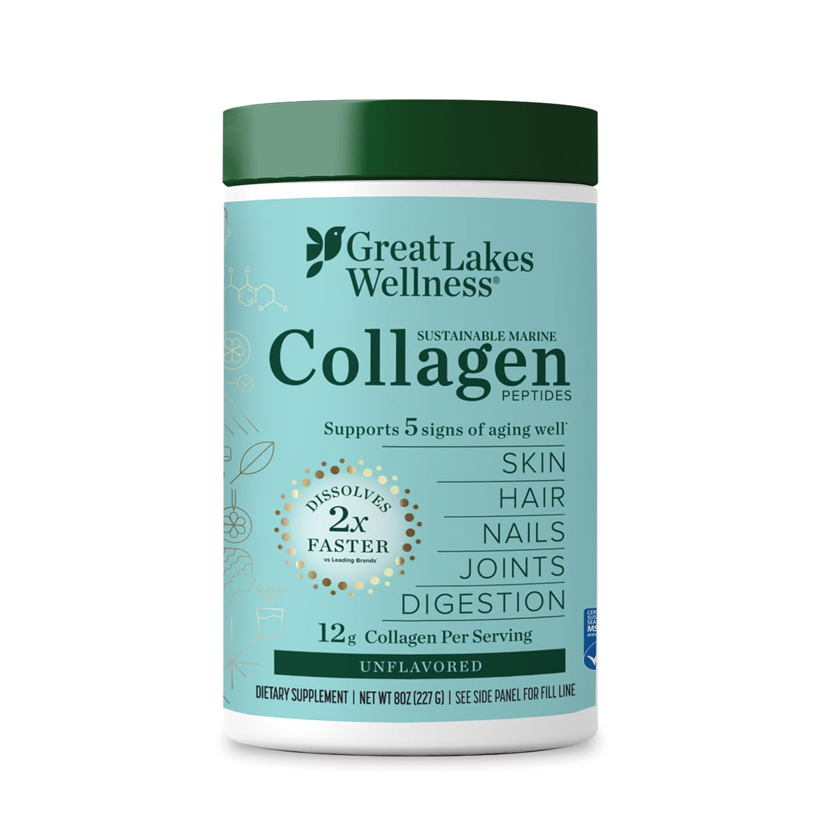 Foto 2 pulgar | Péptidos De Colágeno Great Lakes Wellness Marine 240 Ml - Venta Internacional.