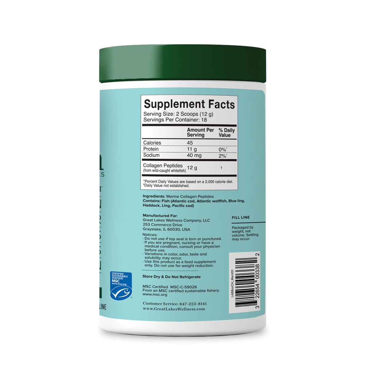 Foto 5 | Péptidos De Colágeno Great Lakes Wellness Marine 240 Ml - Venta Internacional.
