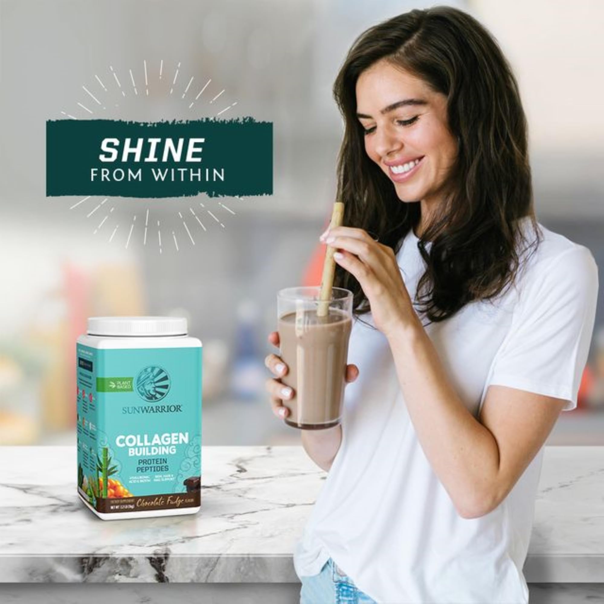 Foto 7 | Proteína De Colágeno En Polvo Sunwarrior Vegan Chocolate 40 Porciones - Venta Internacional.