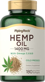 Foto 1 | Suplementos De Aceite De Cáñamo Piping Rock, Cápsulas De 1400 Mg, 180 Cápsulas Blandas - Venta Internacional.
