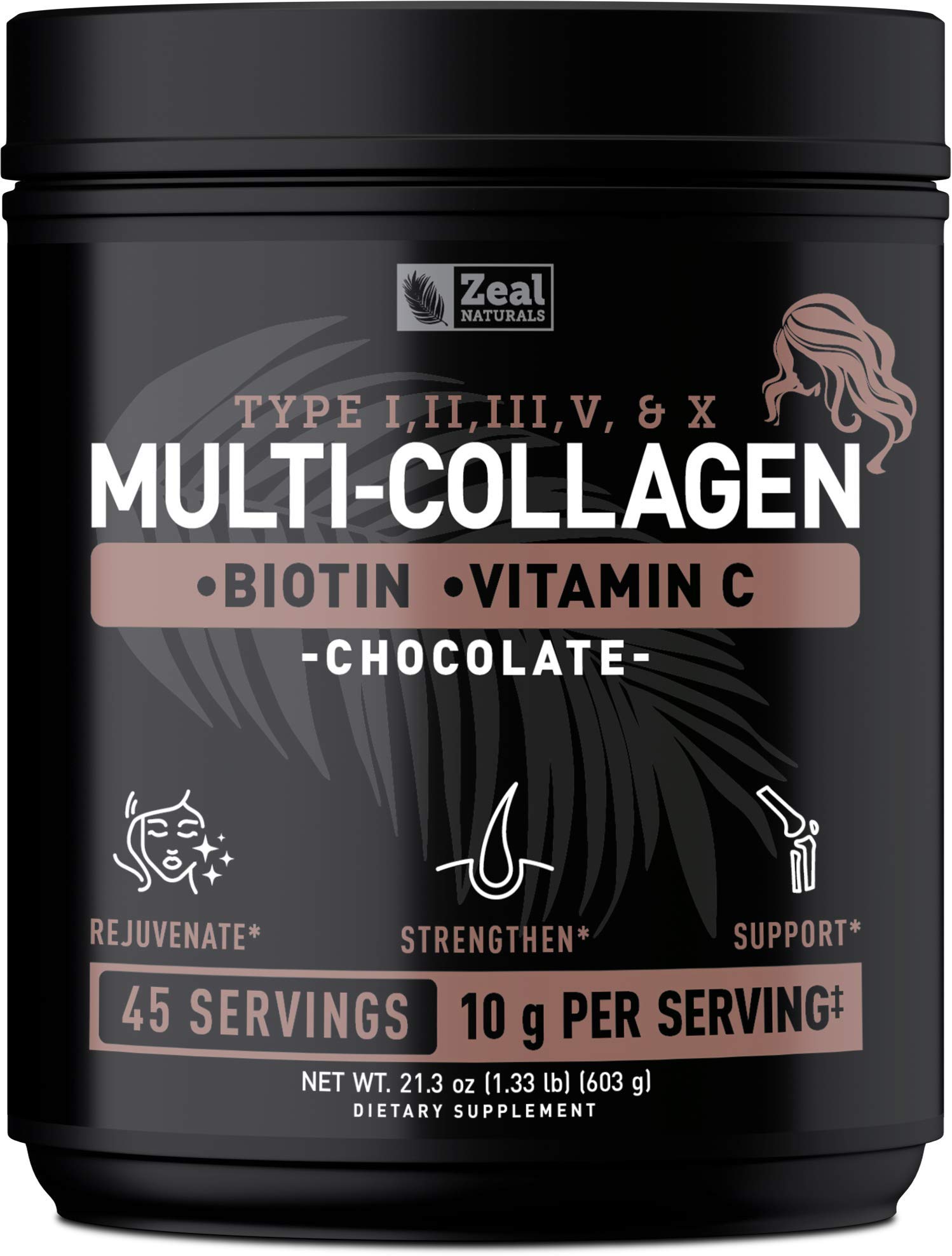 Foto 2 pulgar | Péptidos De Colágeno, Proteína En Polvo, Zeal Naturals Chocolate - Venta Internacional.