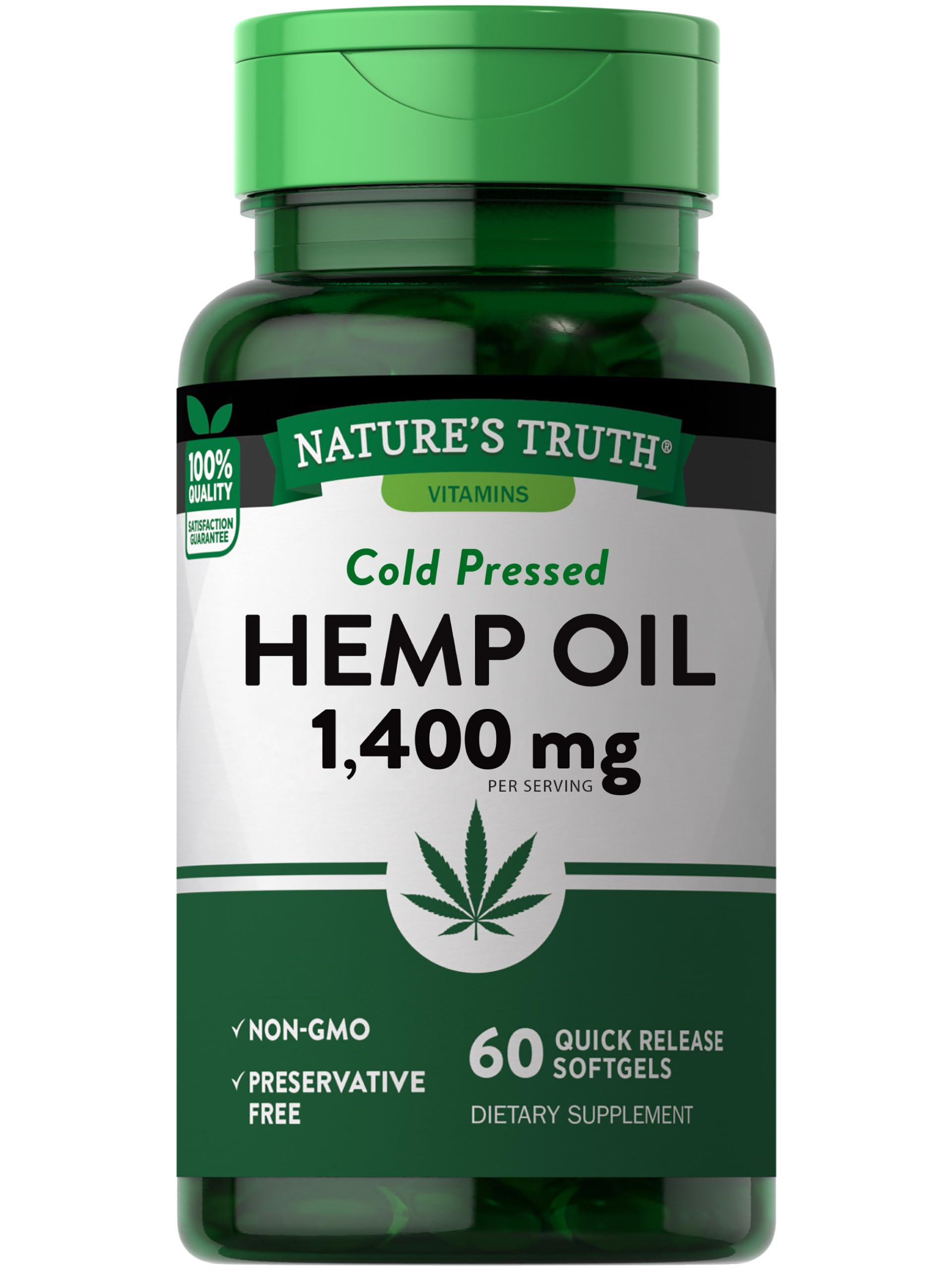 Foto 1 | Suplemento De Aceite De Cáñamo Nature's Truth 1400 Mg 60 Cápsulas Blandas - Venta Internacional.