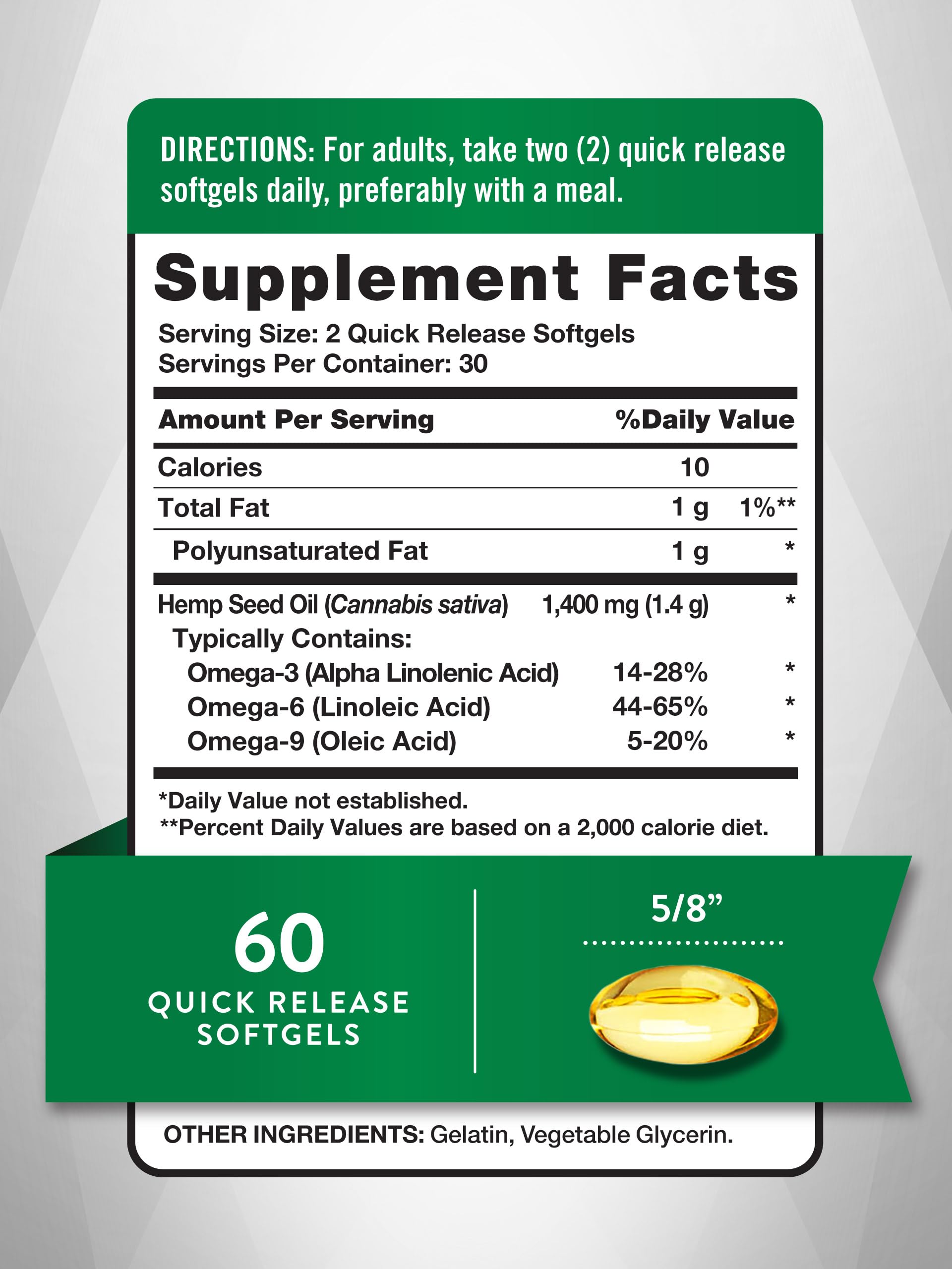 Foto 3 pulgar | Suplemento De Aceite De Cáñamo Nature's Truth 1400 Mg 60 Cápsulas Blandas - Venta Internacional.