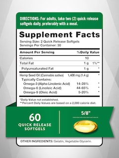 Foto 2 | Suplemento De Aceite De Cáñamo Nature's Truth 1400 Mg 60 Cápsulas Blandas - Venta Internacional.
