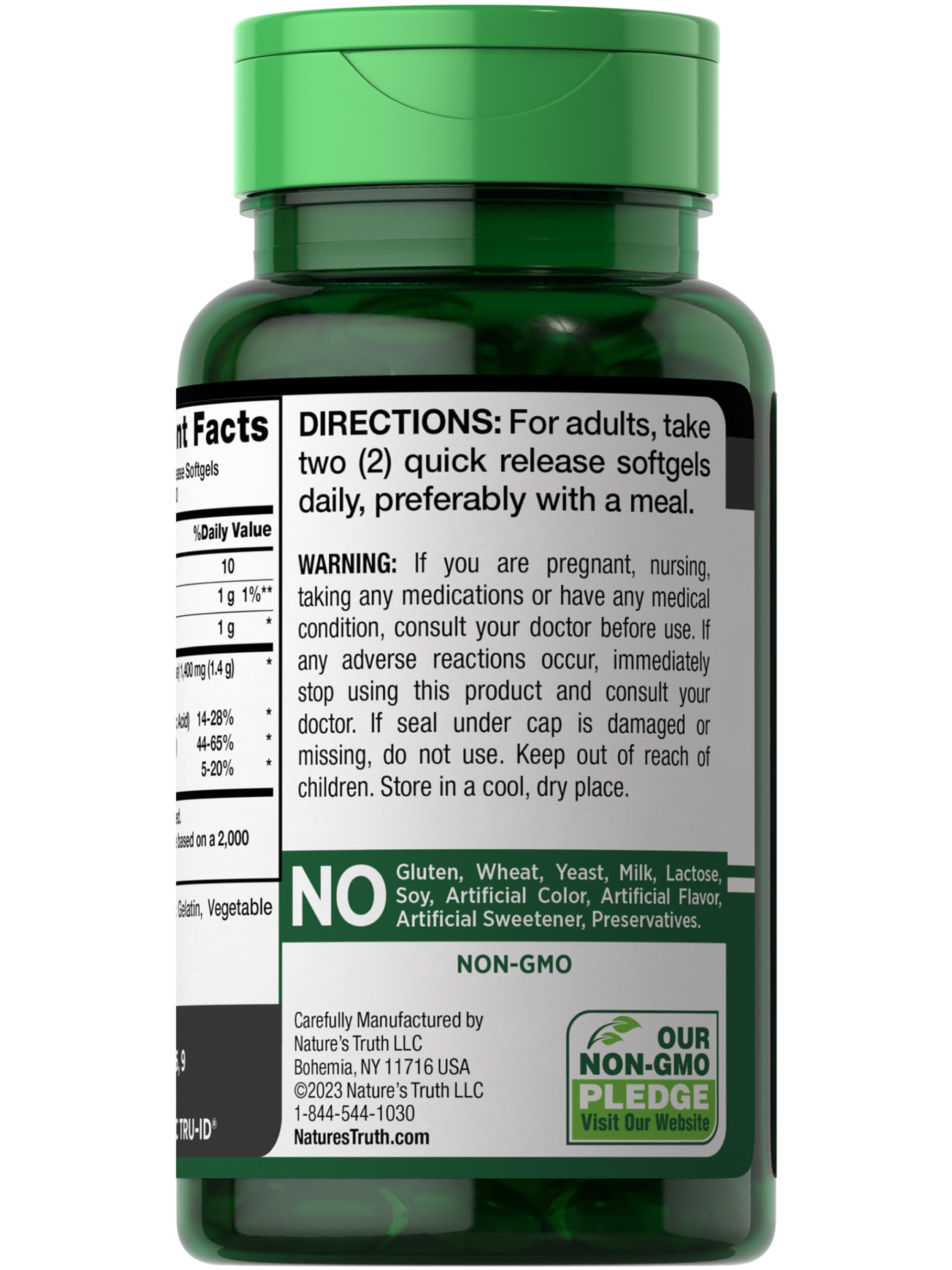Foto 7 pulgar | Suplemento De Aceite De Cáñamo Nature's Truth 1400 Mg 60 Cápsulas Blandas - Venta Internacional.