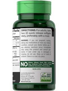 Foto 6 | Suplemento De Aceite De Cáñamo Nature's Truth 1400 Mg 60 Cápsulas Blandas - Venta Internacional.