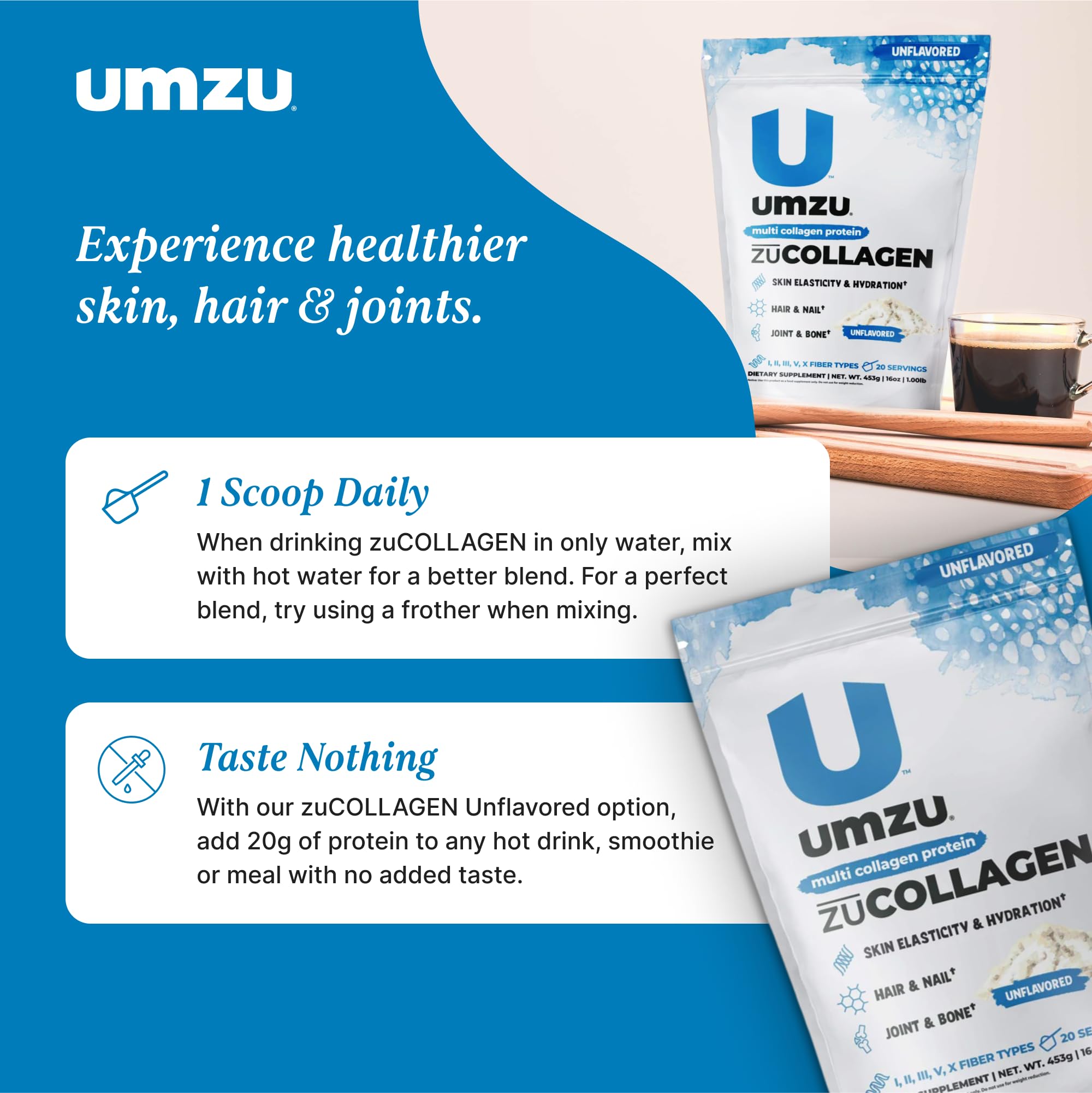 Foto 6 pulgar | Proteína En Polvo Umzu Zucollagen Hidrolizada, 20 G De Proteína - Venta Internacional.